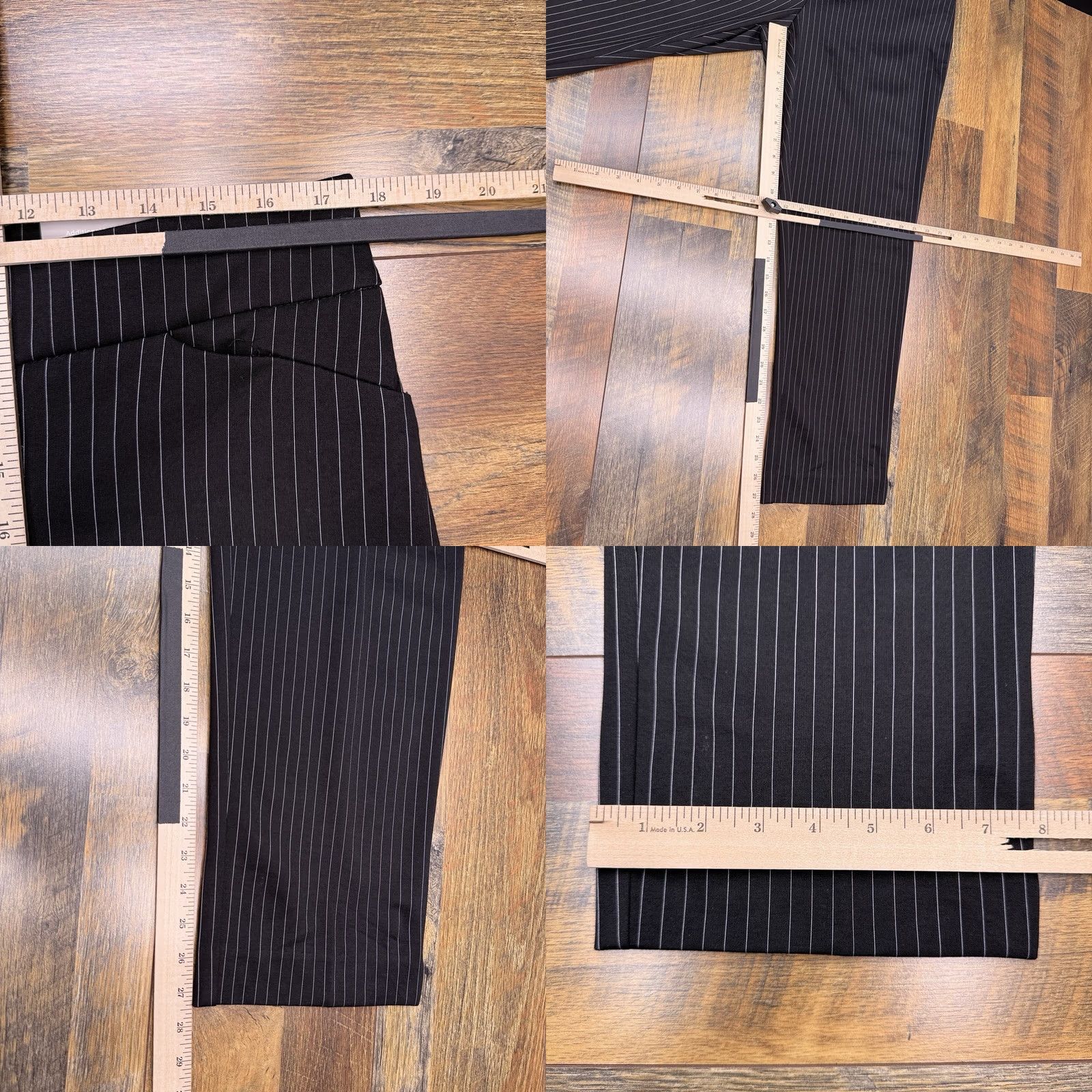 Vintage Chico's Slim Leg Pants Womens 2 Black Striped Stretch New Shirt Pants? Size 26" / US 2 / IT 38 - 9 Thumbnail