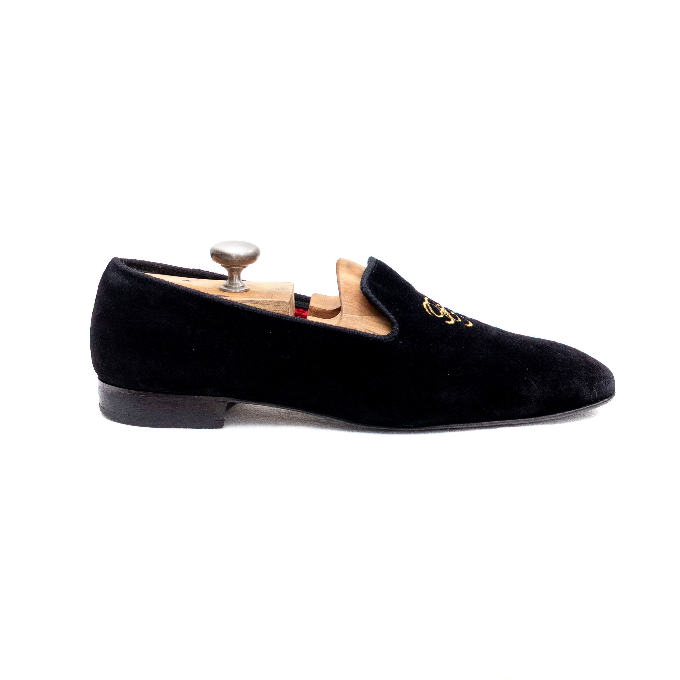 Peal And Co Brooks Brothers x Peal & Co. Black Velvet Smoking Slippers Size US 10.5 / EU 43-44 - 3 Thumbnail