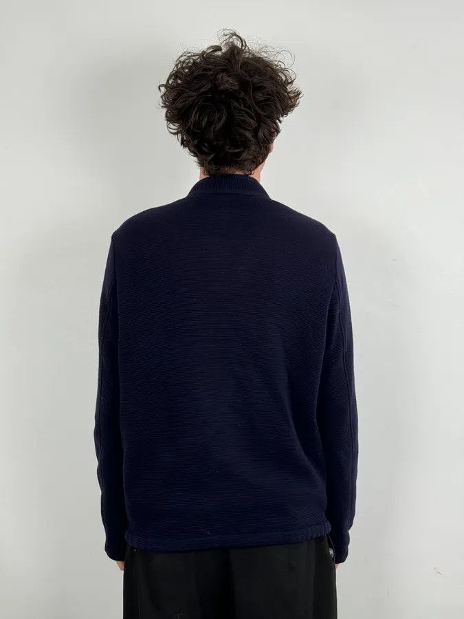 Emporio Armani SS2016 Emporio Armani Navy Wool Minimalist Zip-up Jacket Size US L / EU 52-54 / 3 - 3 Thumbnail