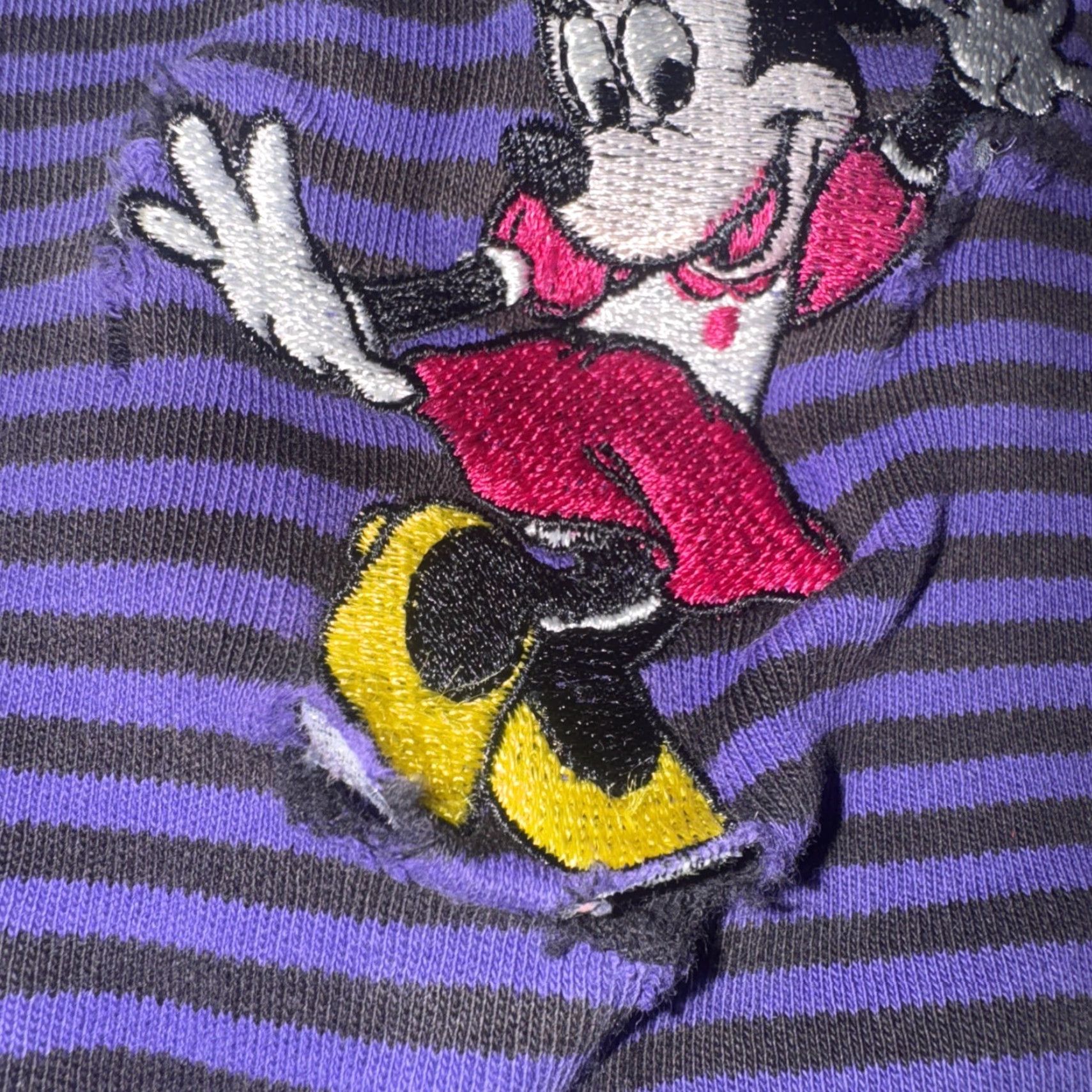 Disney VINTAGE Disney Minnie Mouse Striped Mockneck Sweatshirt Purple XL Oversized Size US XL / EU 56 / 4 - 3 Thumbnail
