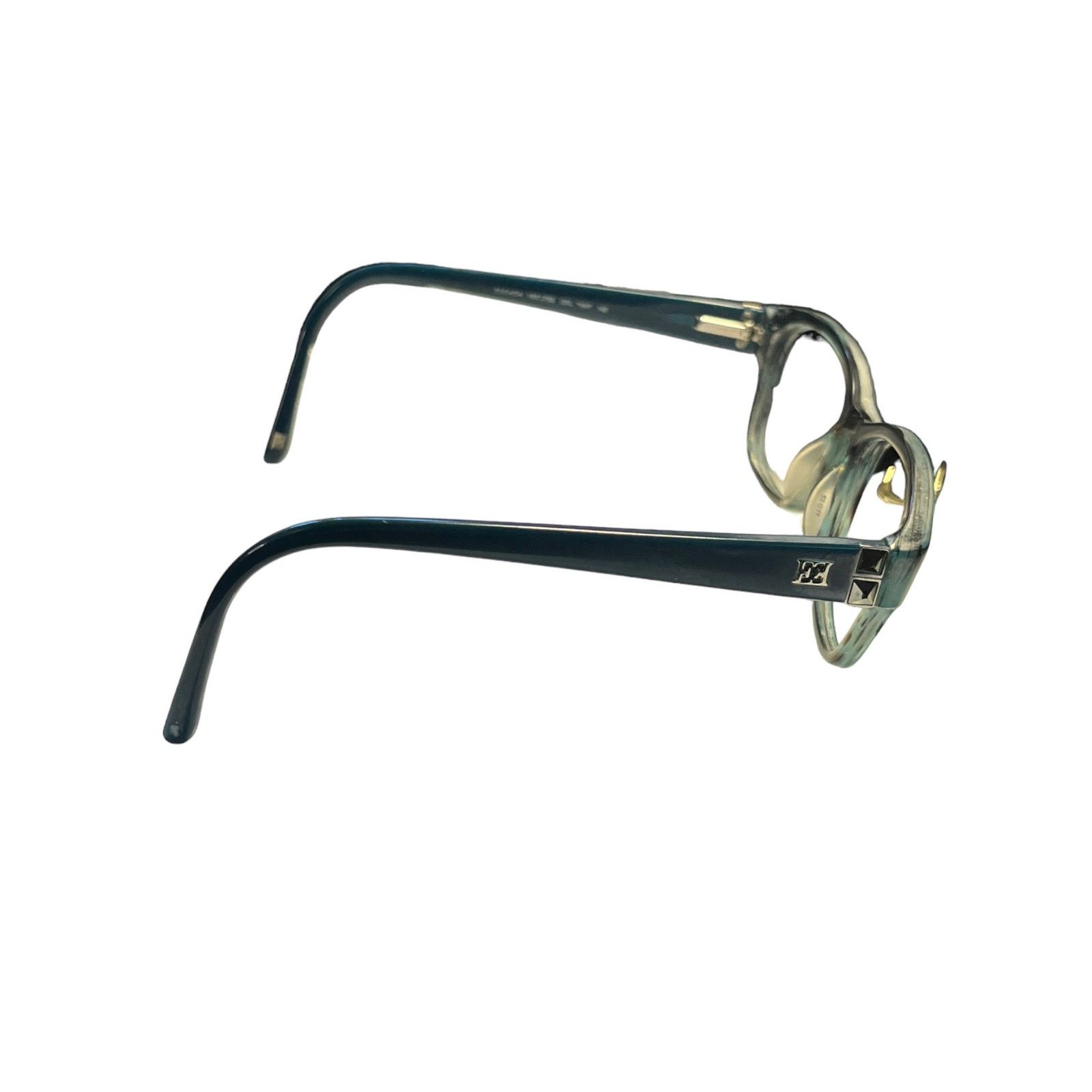 Escada ESCADA VES275S Eyeglasses Frame ONLY Brown Blue Marble 140 Size ONE SIZE - 5 Thumbnail
