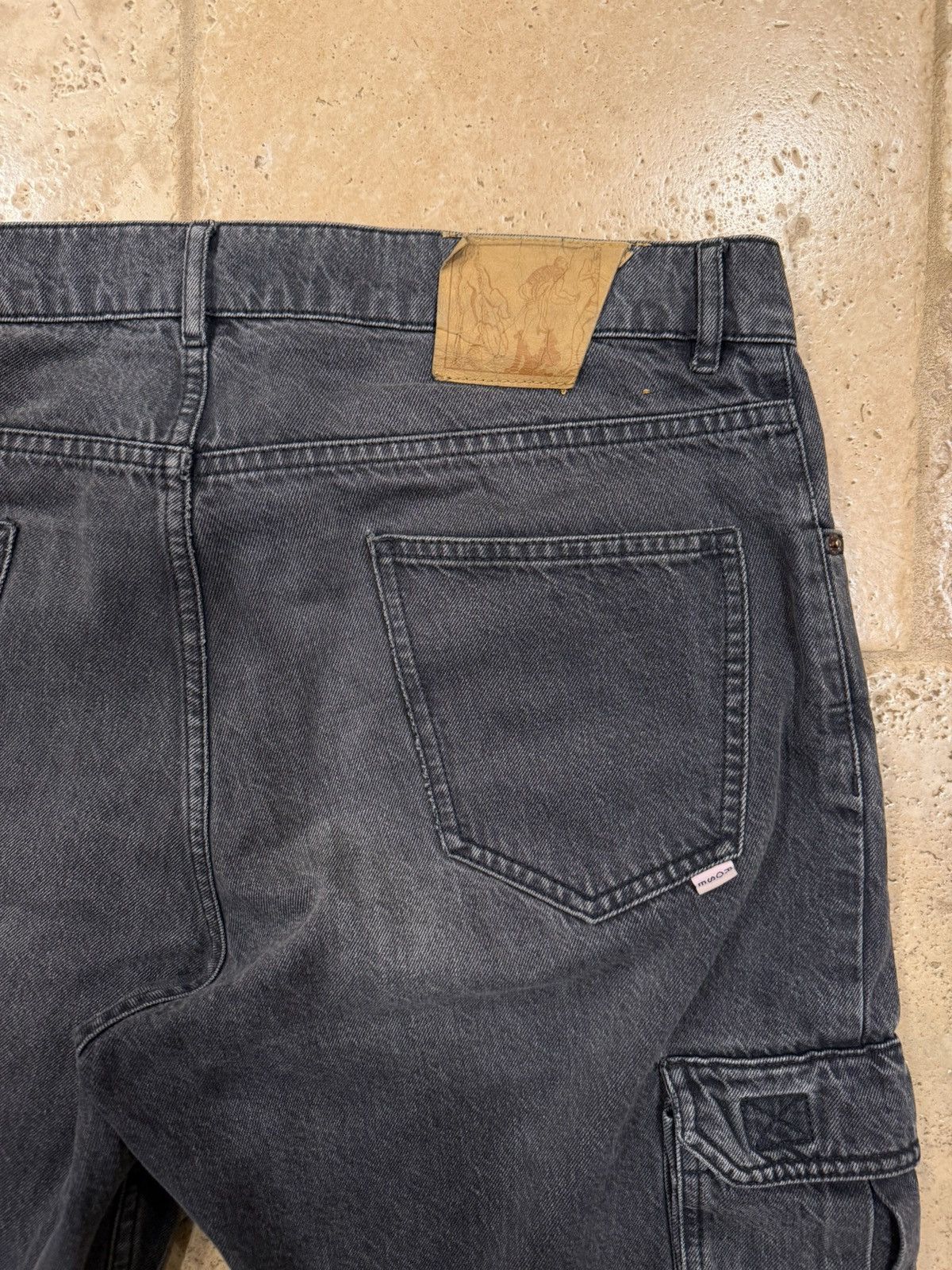 Martine Rose Martine Rose Dark Wash Gray Double Cargo Utility Denim Pants Size US 33 - 9 Thumbnail