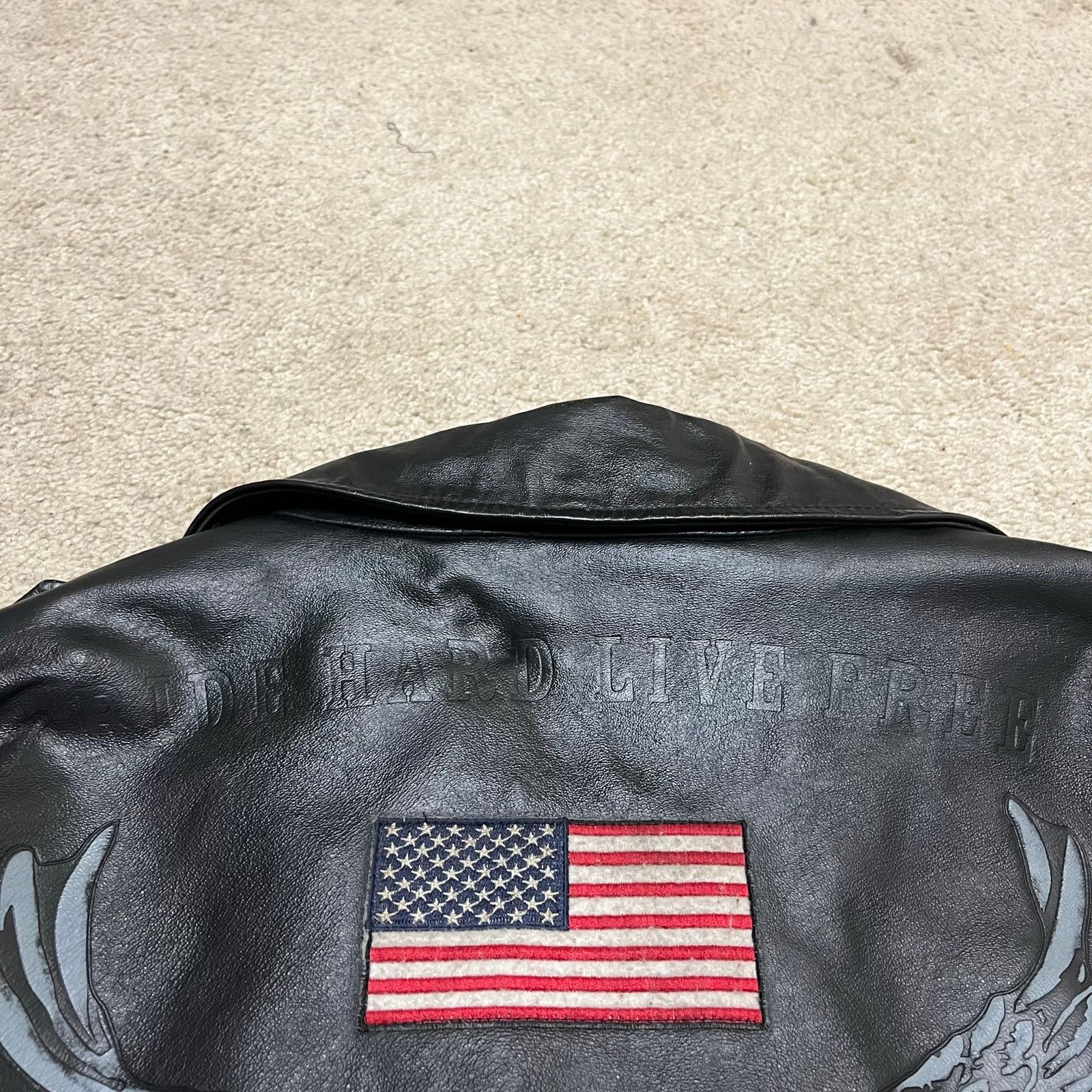 Other Bradford Exchange Eagle & USA Flag Black Leather Jacket L Size US L / EU 52-54 / 3 - 4 Thumbnail