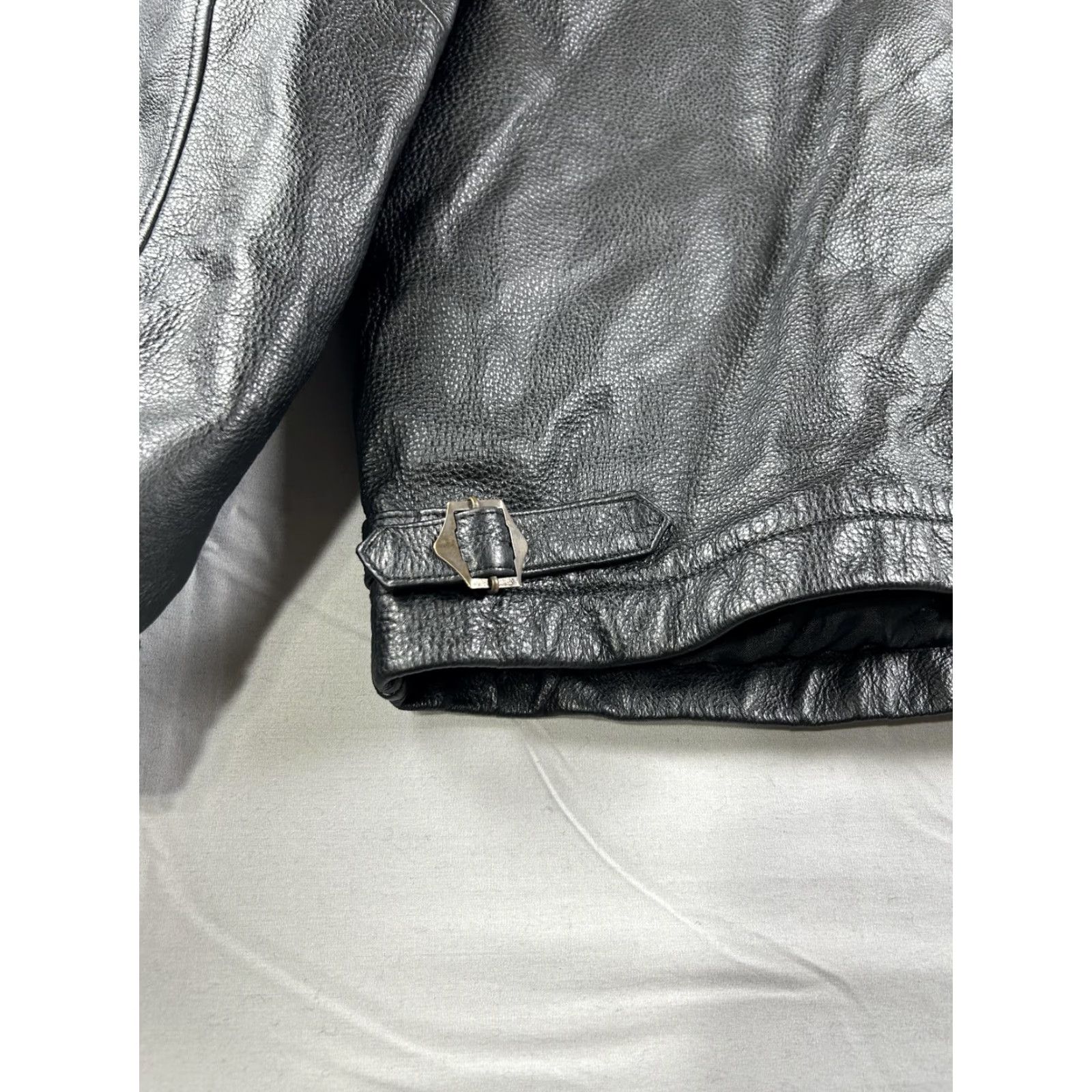 Vintage VINTAGE BRITCHES Jacket Men XL Black Leather Quilted Lined Bomber Buckle Insulated Biker Size US XL / EU 56 / 4 - 8 Thumbnail