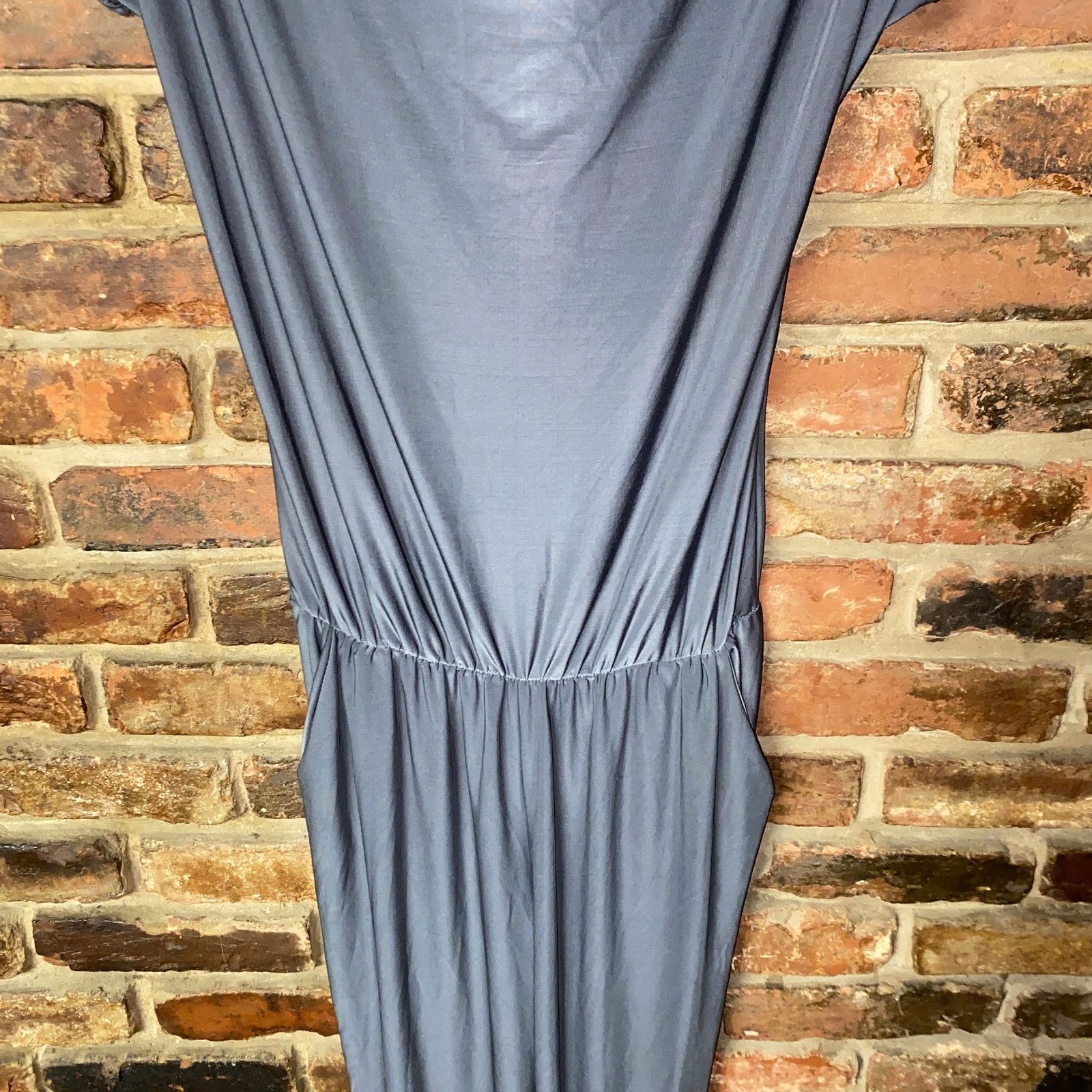 Other Perla Nera Gray Silver Metallic Cowl Neck Jumpsuit 8 Size 30" / US 8 / IT 44 - 3 Thumbnail