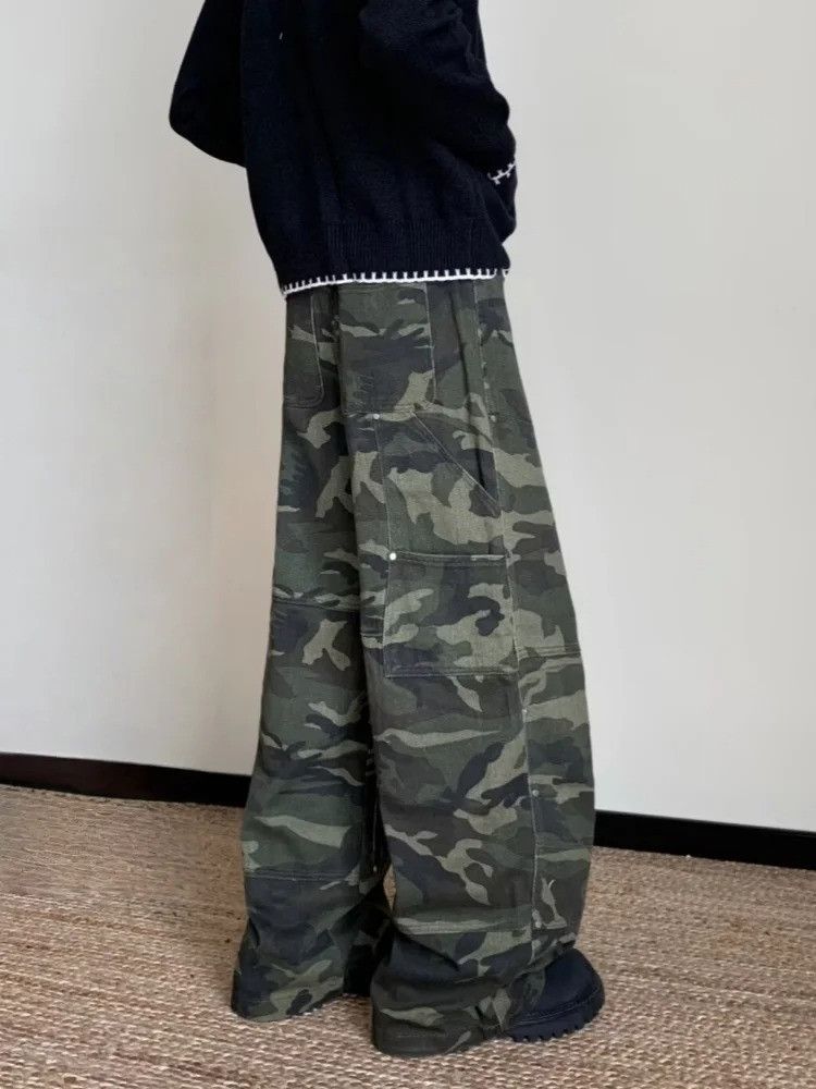 Vintage Y2K Streetwear Camouflage Baggy Cargo Jeans Size US 30 / EU 46 - 4 Thumbnail