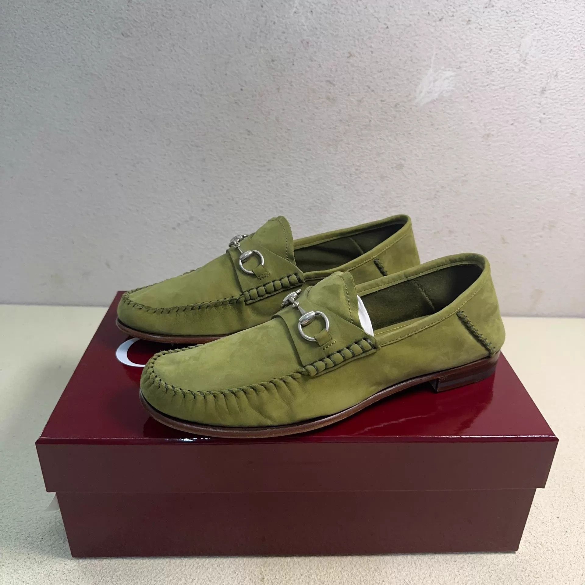 Gucci GUCCI 1953 Horsebit Loafer Women's Green 38 Size US 7.5 / IT 37.5 - 1 Thumbnail