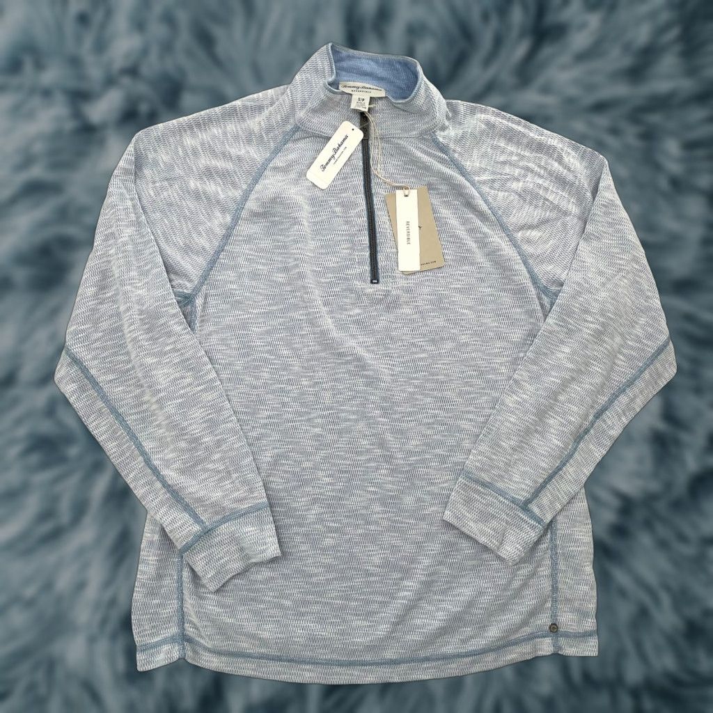 Tommy Bahama Tommy Bahama Sweater Adult Small Blue Barrier Beach Half Zip Reversible Mens S Size US S / EU 44-46 / 1 - 1 Thumbnail
