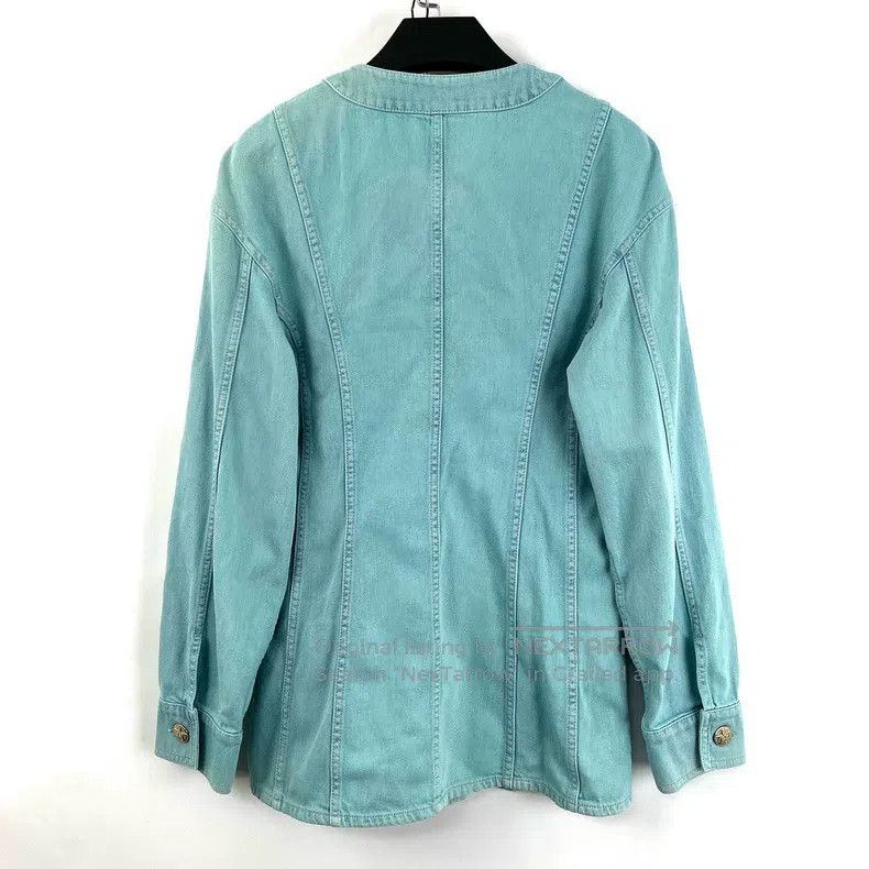 Chanel Chanel Blue camelia brooch denim jacket Size XXS / US 00 / IT 34 - 2 Thumbnail