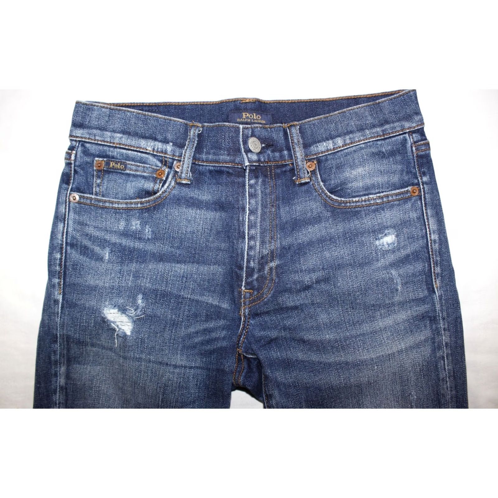 Polo Ralph Lauren Polo Ralph Lauren Jeans Women's 28 Tompkins Skinny Crop Stretch Distressed - Blue Size 28" / US 6 / IT 42 - 3 Thumbnail