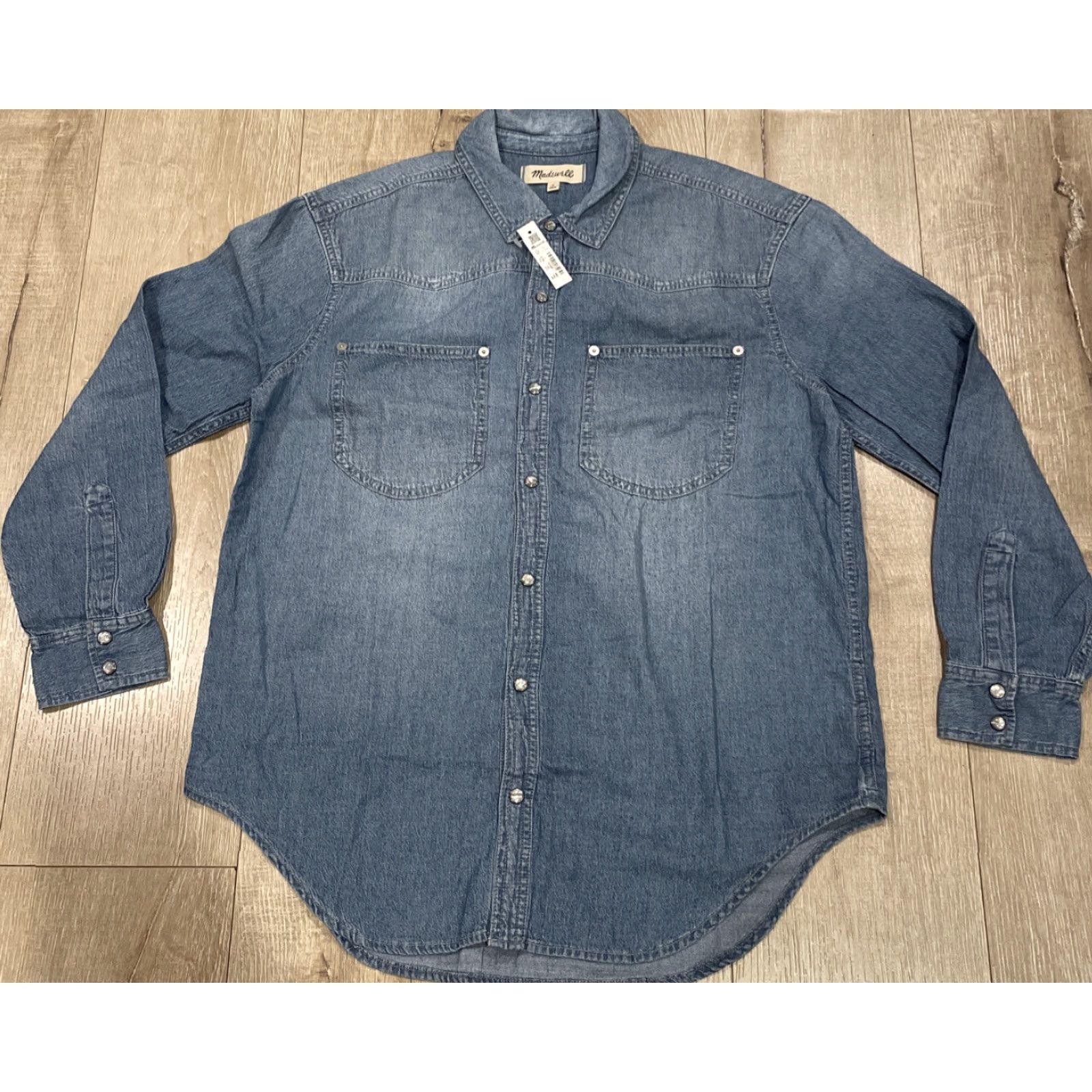 Madewell VINTAGE Madewell Western Denim Shirt Women's Size S Blue Snap Button-Up NWT Connet Wash Size S / US 4 / IT 40 - 3 Thumbnail