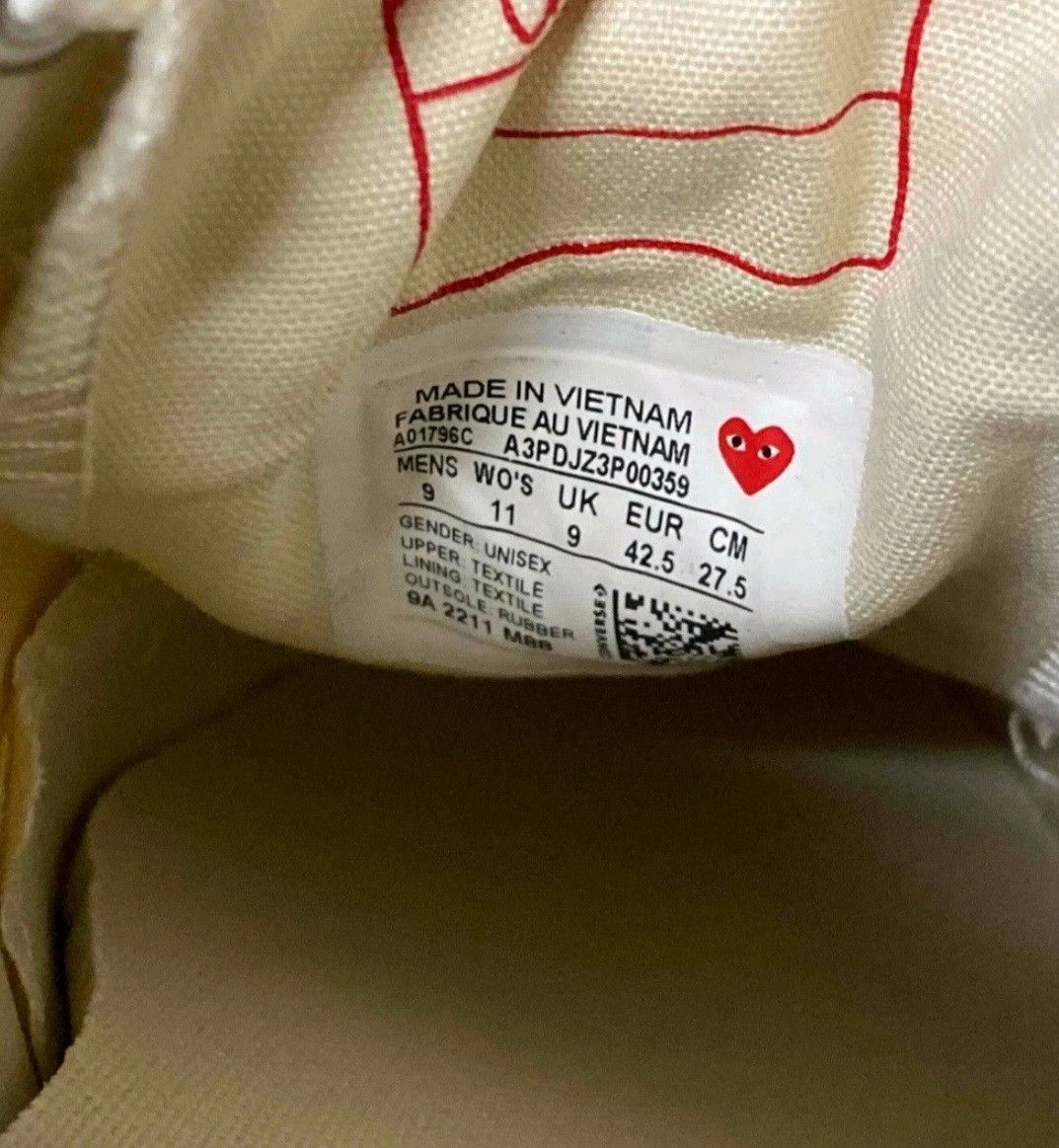 Converse Converse Comme Des Garçons Play X Chuck 70 Low Pristine Red Size US 9 / EU 42 - 9 Thumbnail