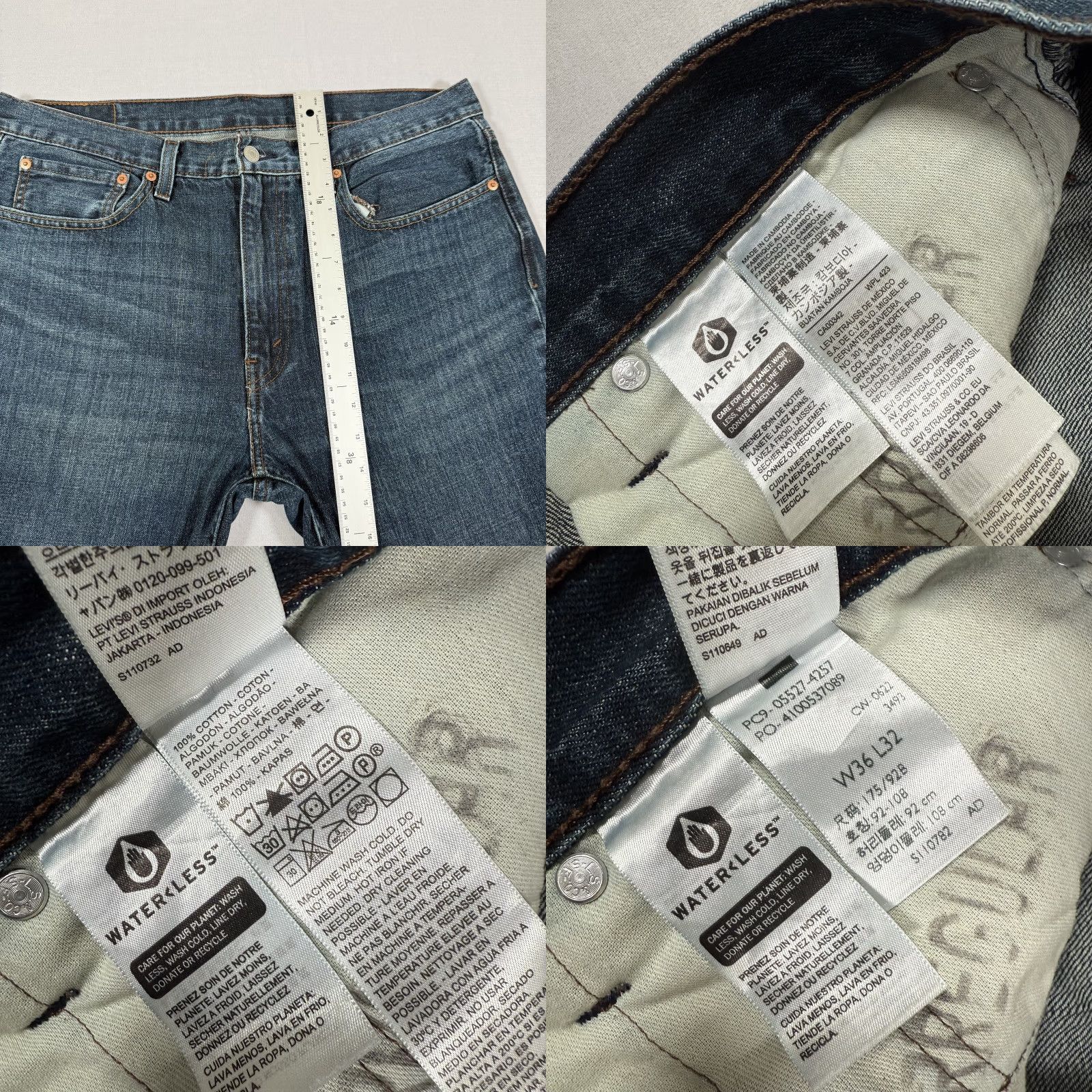 Levi's Levis 527 Jeans Mens 36x32 Blue Bootcut Denim 5-Pocket Regular Fit Cowboy Western Cargo Work Cotton Size US 36 / EU 52 - 8 Thumbnail