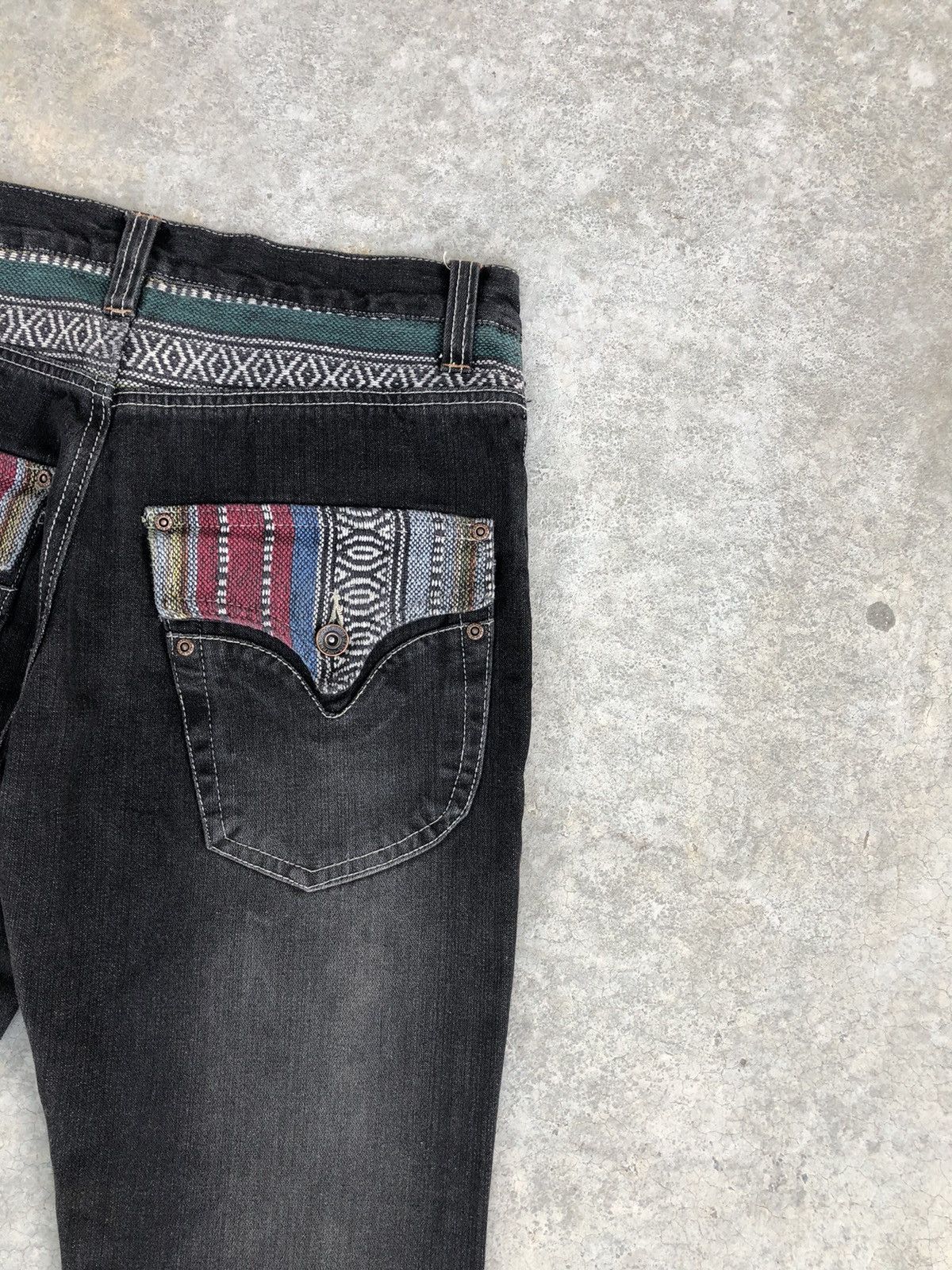 If Six Was Nine Japanese Nylaus Flared Jeans Distressed Navajo Size US 30 / EU 46 - 10 Thumbnail