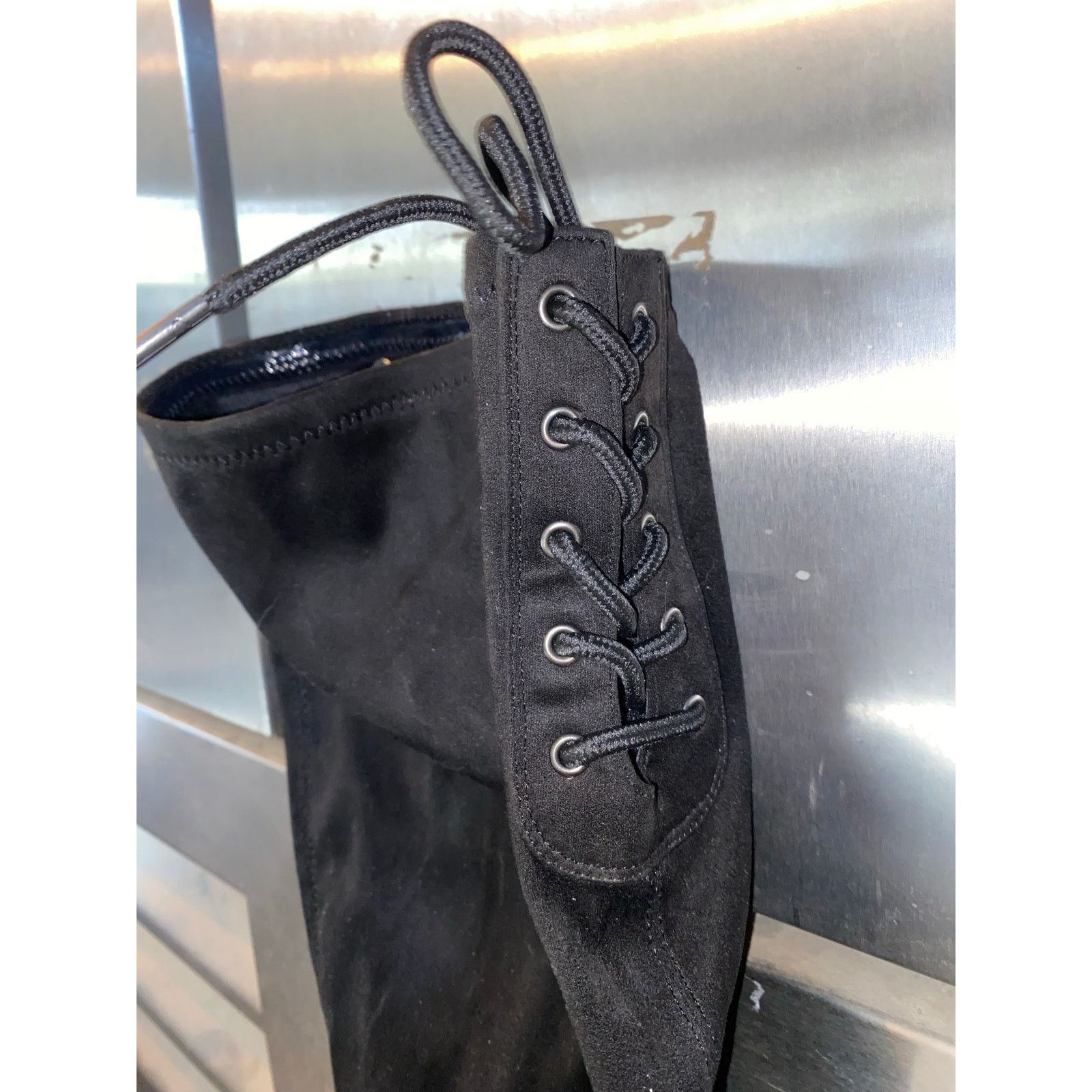 Other Black Stretch Platform Knee Boots NEW Women's 9.5W Size US 9.5 / IT 39.5 - 5 Thumbnail