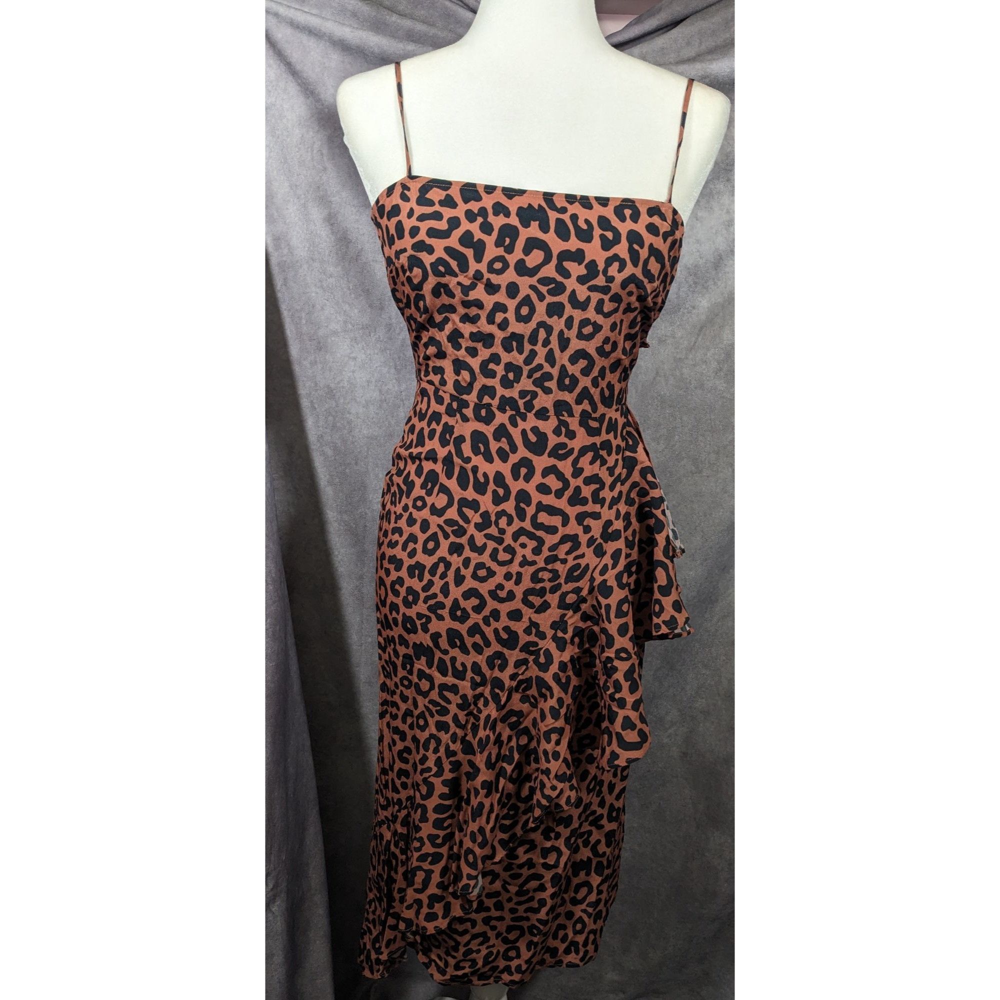 Lovers and Friends Lovers + Friends Ellie Midi Leopard Print Spaghetti Strap Ru Size XS / US 0-2 / IT 36-38 - 7 Thumbnail