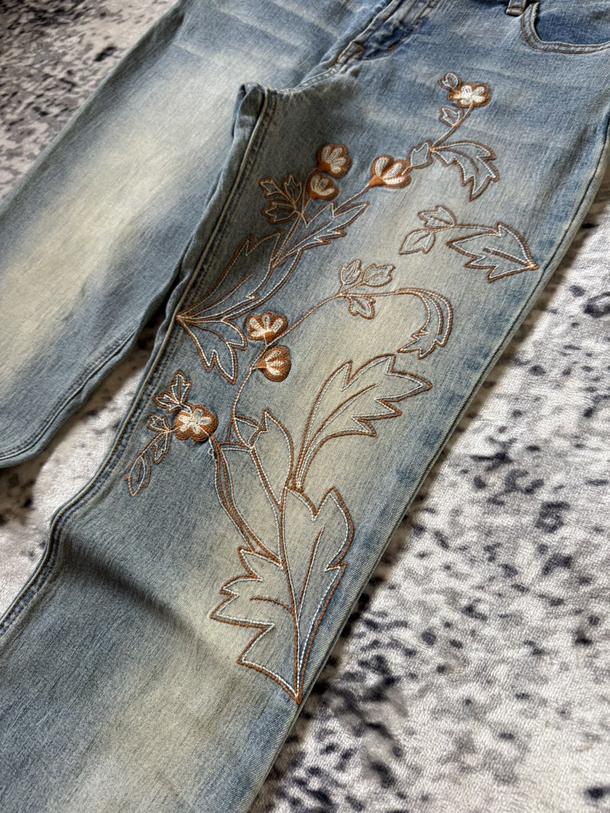 Japanese Brand Tornado Mart Embroidery Tribal Style Flare Japanese Denim Size 27" / US 4 / IT 40 - 5 Thumbnail