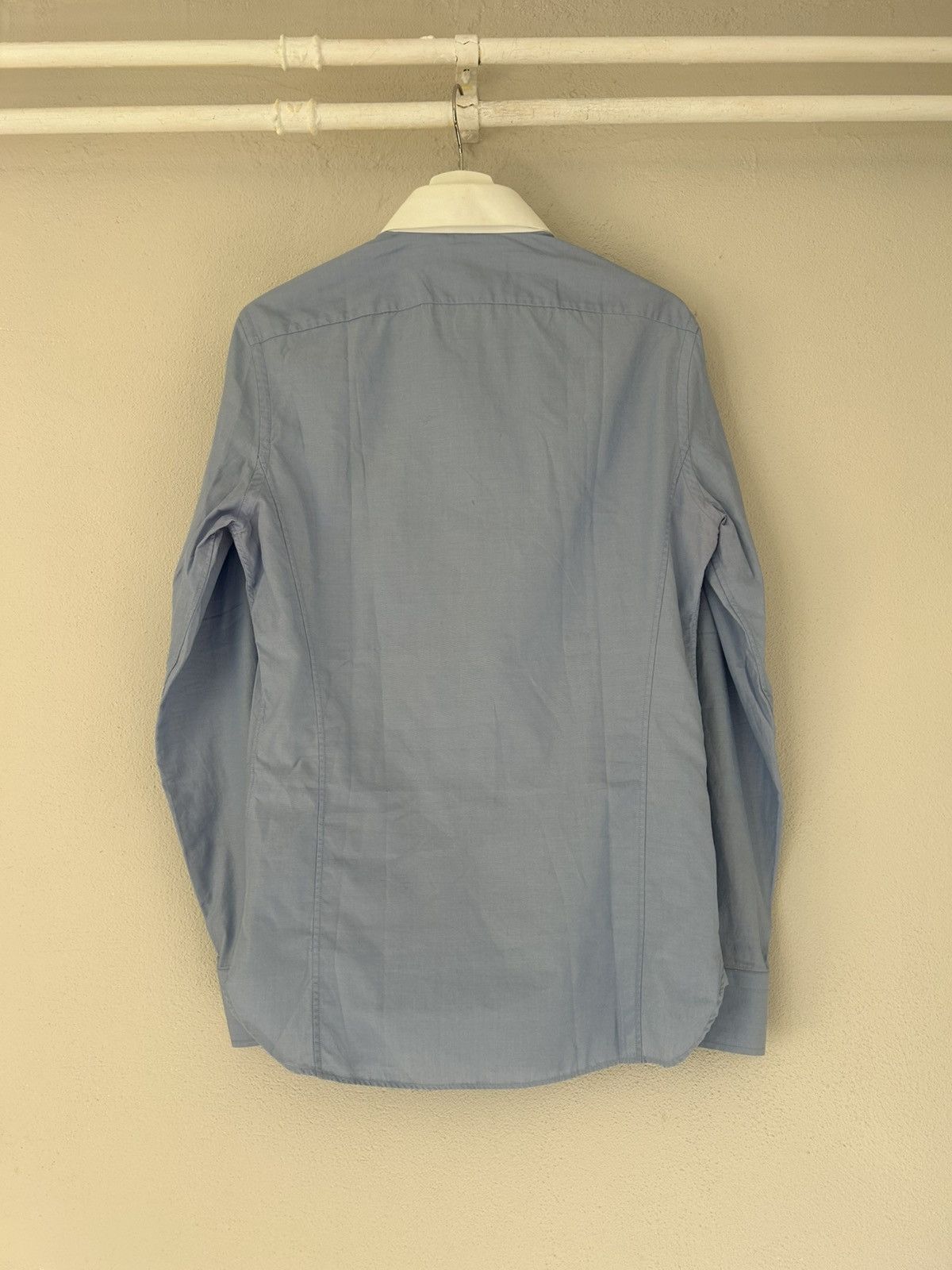 Gucci Blue Shirt with White Collar and Pierced Heart Embroidery Size US M / EU 48-50 / 2 - 9 Thumbnail