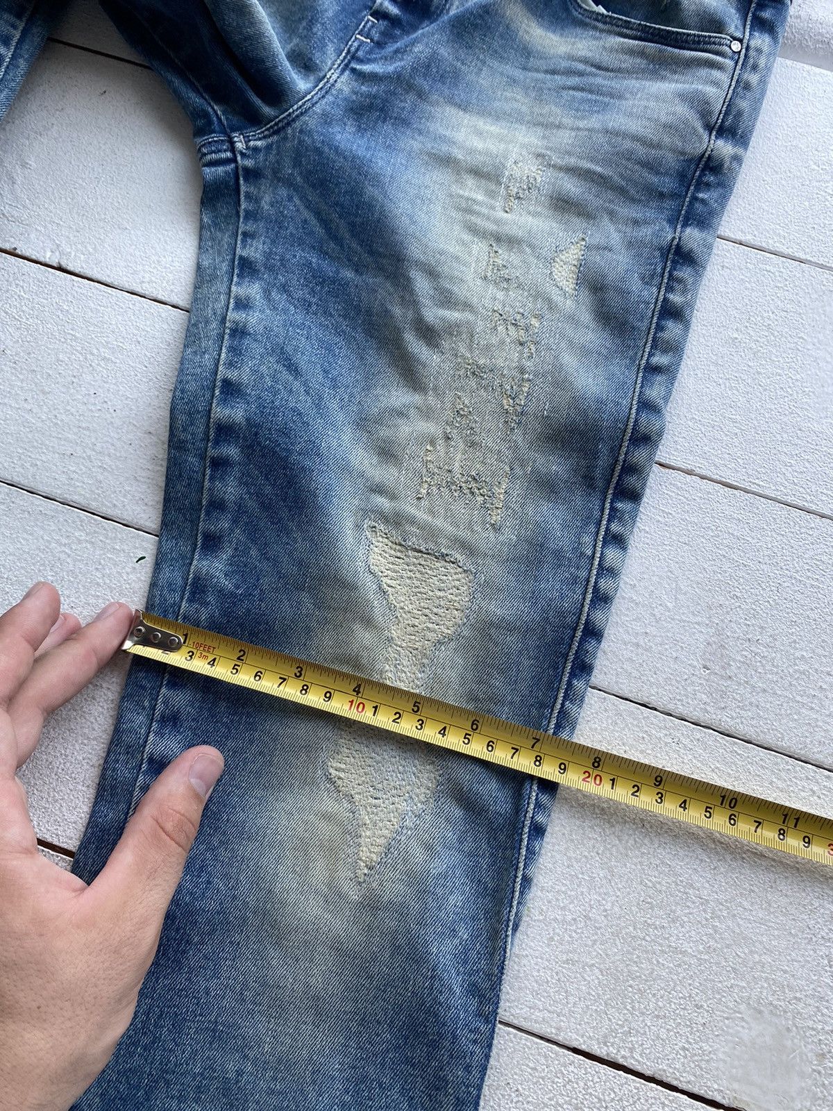 Diesel 🔗Opium Punk Diesel Distressed Washed Slim Straight Jeans Size 28" / US 6 / IT 42 - 18 Thumbnail
