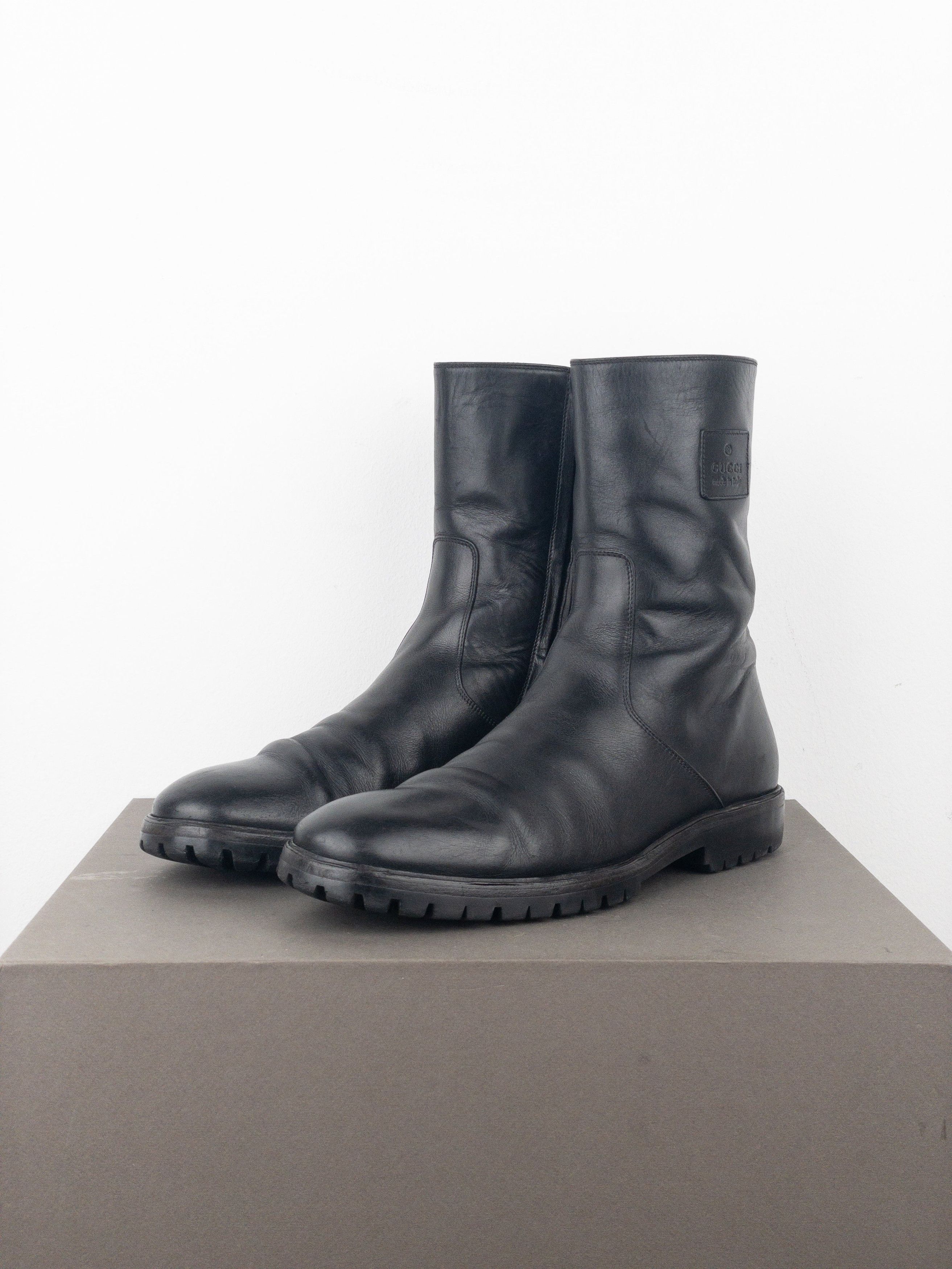 Gucci × Tom Ford GUCCI AW99 Tom Ford Chunky Motorcycle Boots | Grailed