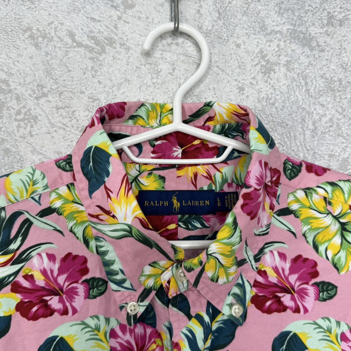 Ralph Lauren Ralph Lauren Shirt Pink Floral Hawaiian Camp Aloha Tropical Size US L / EU 52-54 / 3 - 5 Thumbnail