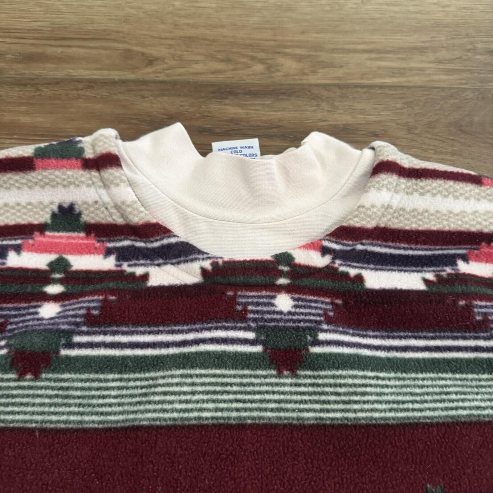 Blair Vintage 90s Blair Aztec Stripe Fleece Mock Neck Sweatshirt Size M / US 6-8 / IT 42-44 - 3 Thumbnail