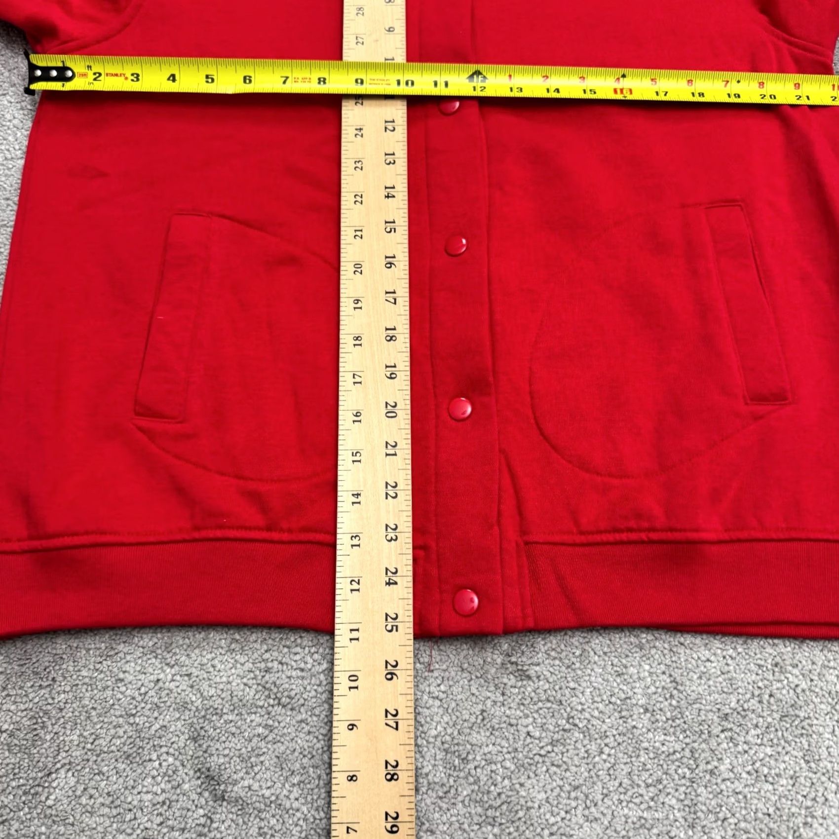 Tudor VINTAGE Tudor Court Sweatshirt Womens Large Petite Red 90s Cardigan Crew Neck Button Down Snap Front Pockets All Seasons Size L / US 10 / IT 46 - 7 Thumbnail