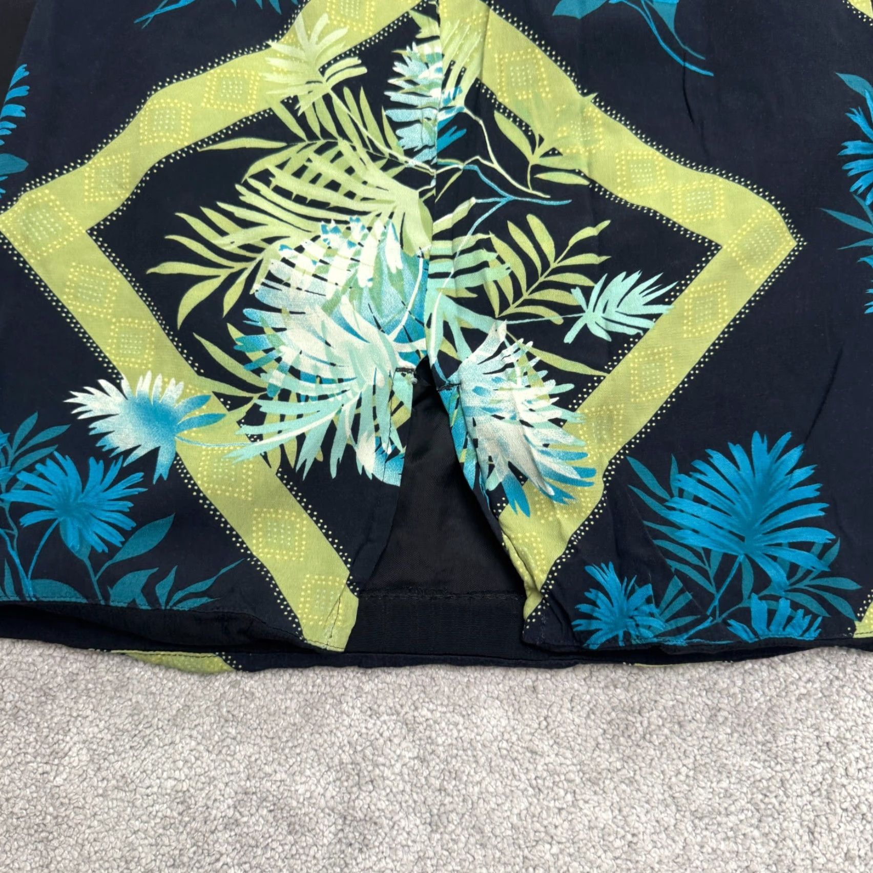 Vintage VINTAGE Clio Floral Midi Skirt Womens M Blue Green 90s Boho Casual Size M / US 6-8 / IT 42-44 - 3 Thumbnail