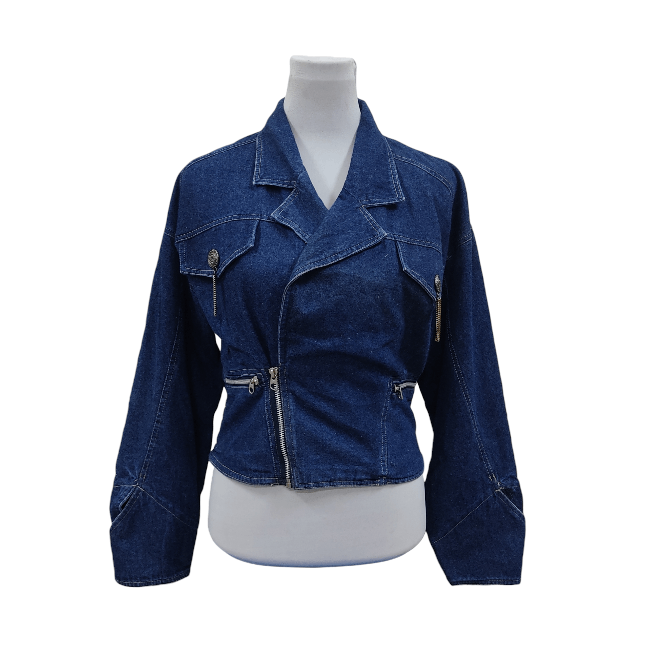 Vintage Issey Miyake Inspired 5th.St Double Collar Denim Jacket Size M / US 6-8 / IT 42-44 - 1 Thumbnail