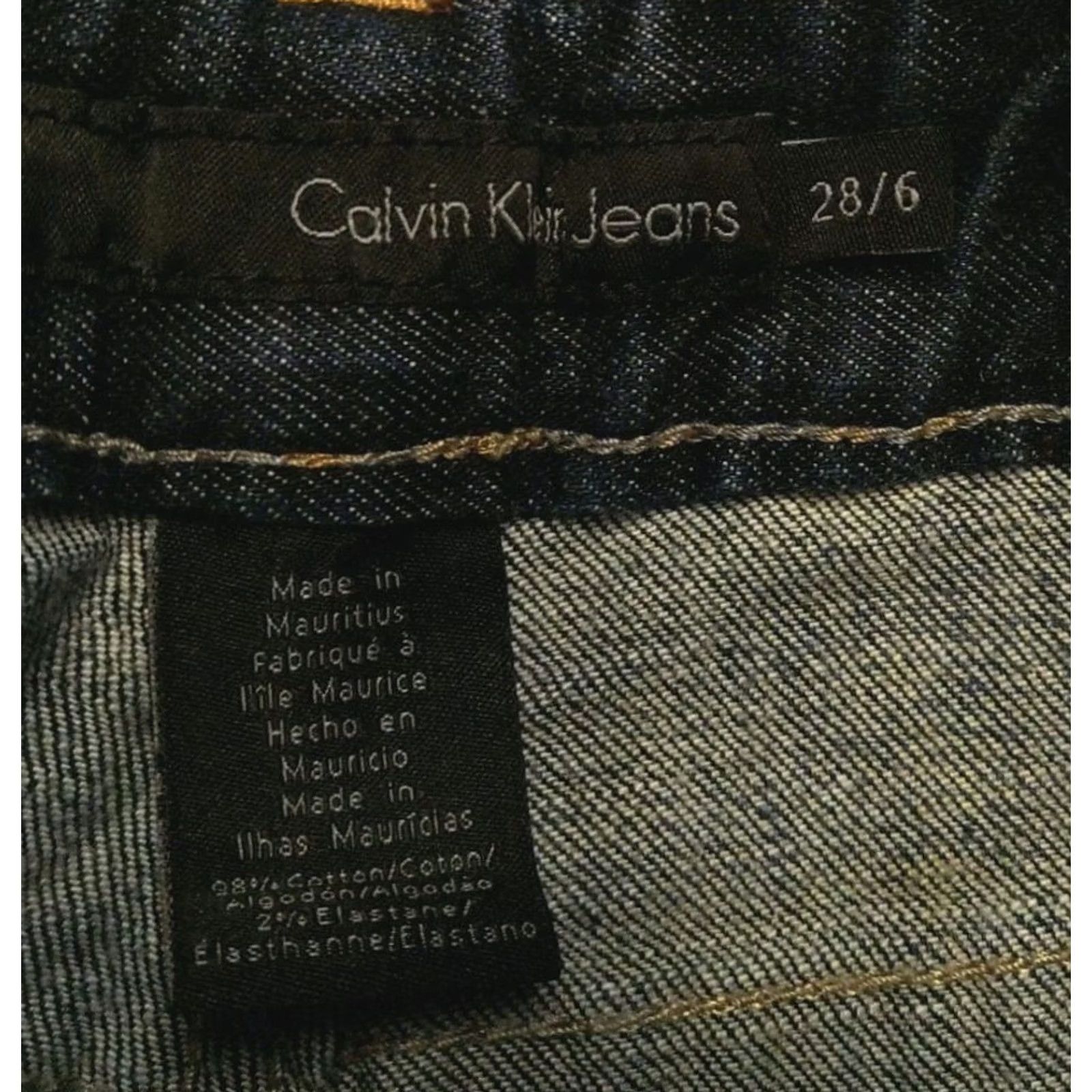 Calvin Klein Calvin Klein Jeans Womens Bootcut Denim 30x31 Dark Wash 28/6 Solid Blue High Rise 5-Pocket 100% Cotton Vintage Mens Womens Girls Size 28" / US 6 / IT 42 - 6 Thumbnail