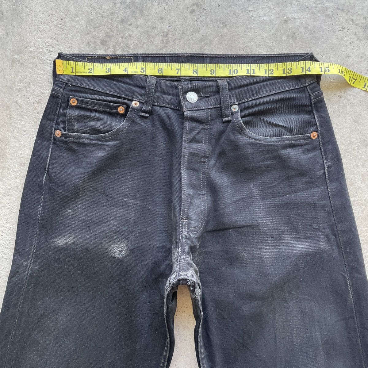 Levi's Vintage Clothing W29💥 Vintage Levi’s 501 Fly Button Black Faded Jeans Pants Size US 29 - 5 Thumbnail