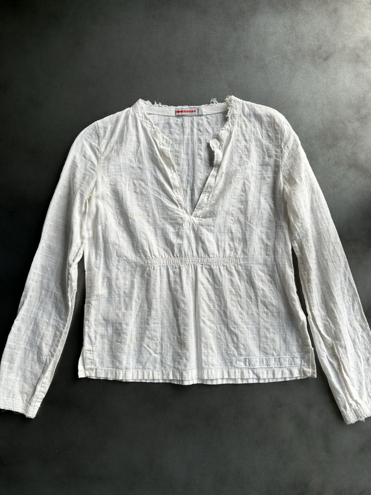 Prada 2000s Prada Sport Shirt Vintage Linen Cotton Sheer Zipper 40 Size S / US 4 / IT 40 - 1 Thumbnail