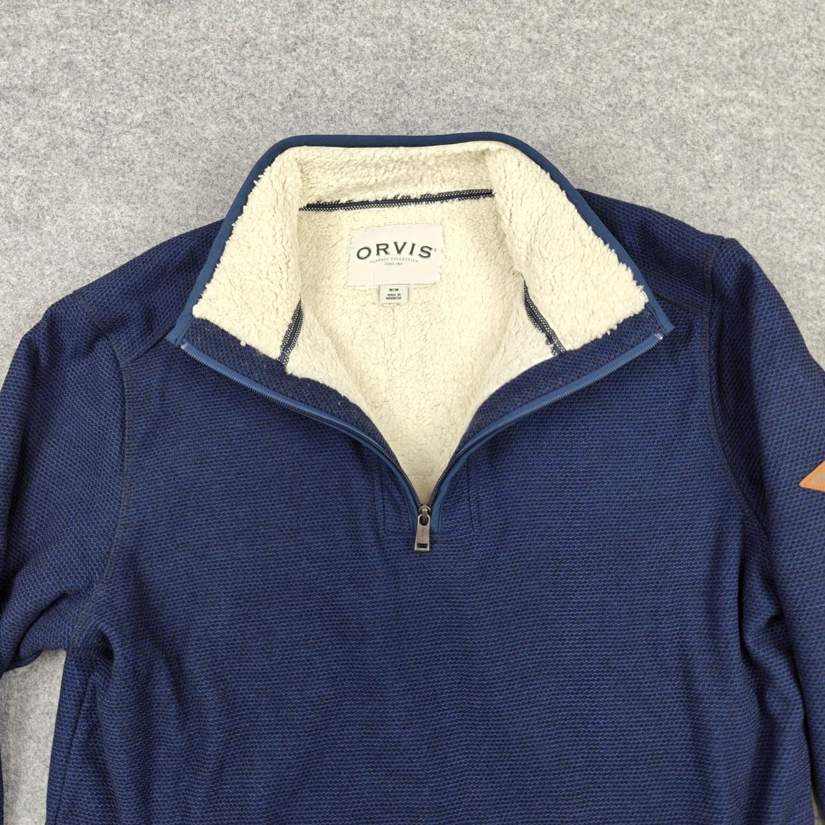 Orvis Orvis Pullover Mens M Blue Sherpa Lined 1/4 Zip Long Sleeve Fleece Thermal Size US M / EU 48-50 / 2 - 3 Thumbnail