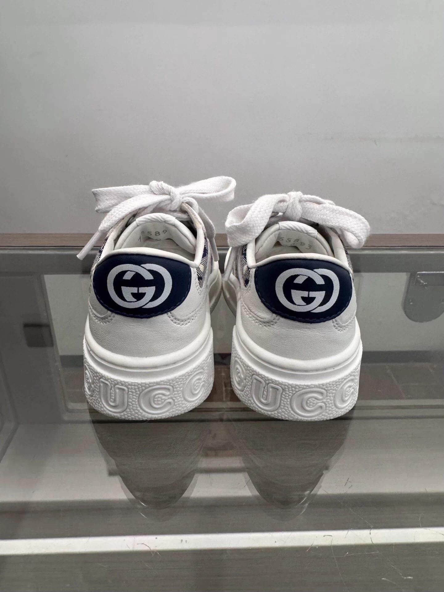 Gucci Gucci Kids Blue GG Print White Sneakers 20 Size US 5 / EU 37 - 5 Thumbnail