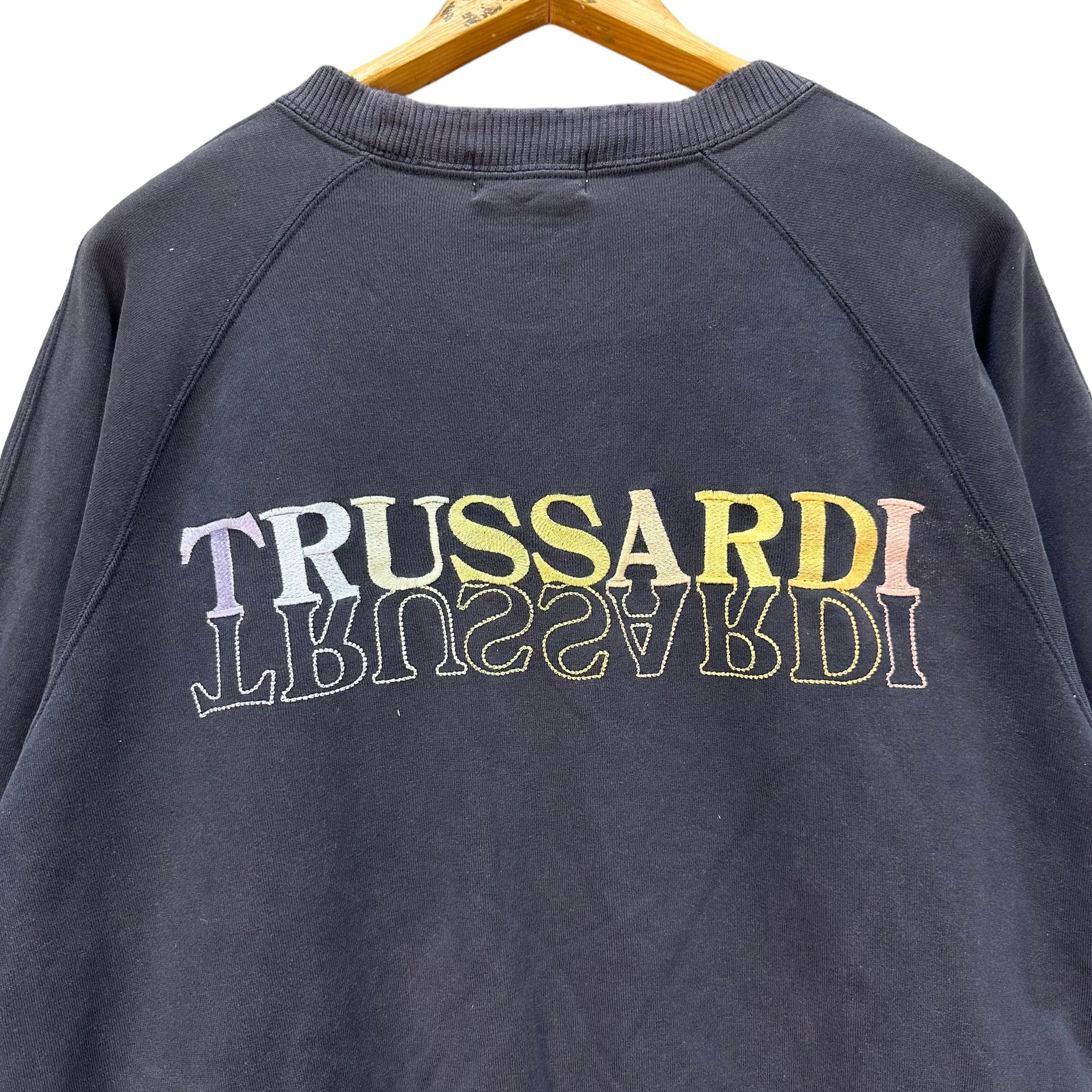 Trussardi TRASHED TRUSSARDI EMBROIDERY BIG LOGO SWEATSHIRT #8935-040 Size US L / EU 52-54 / 3 - 2 Thumbnail