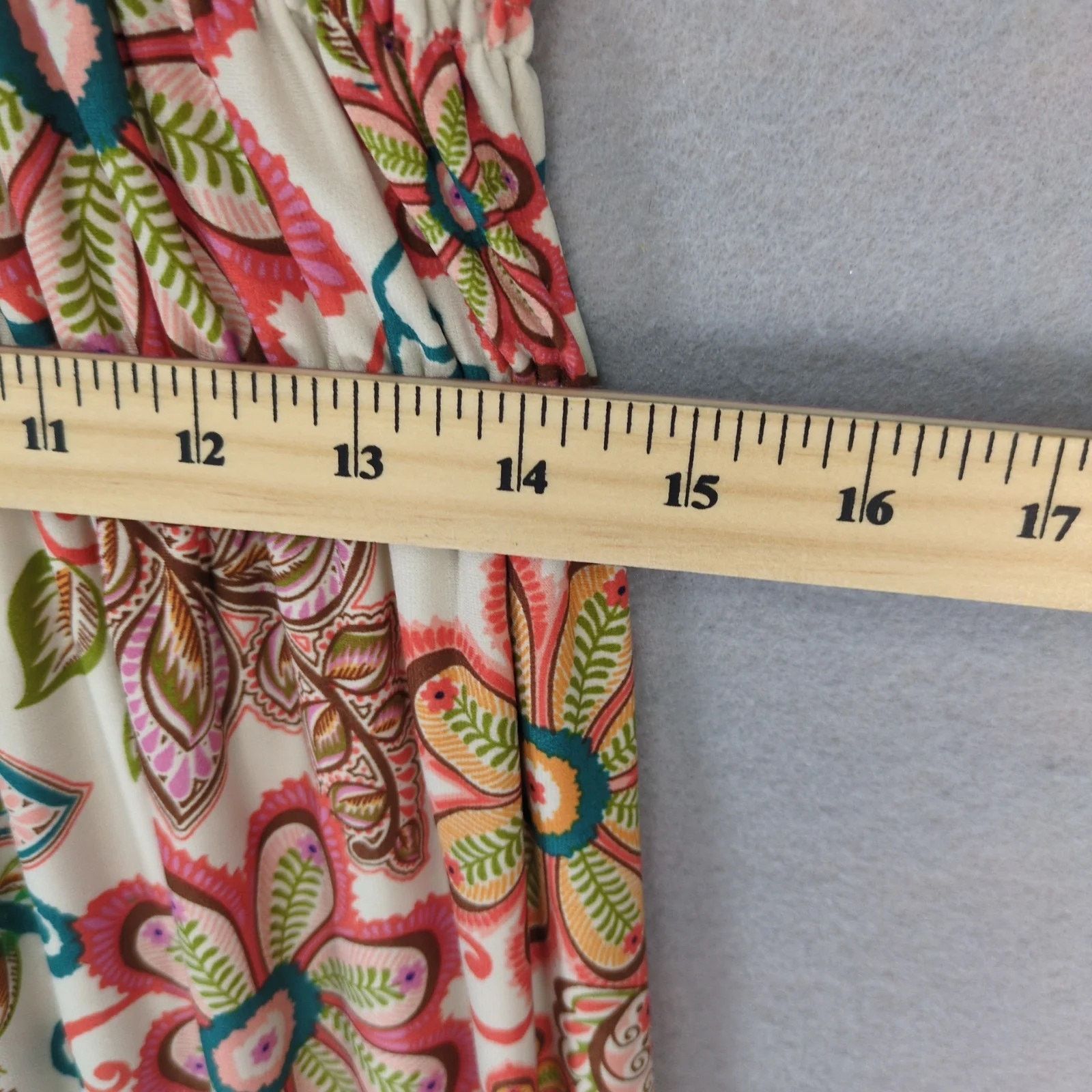 Other London Times Floral Smocked Midi Dress Sz 12 Ruffled Trim Size XL / US 12-14 / IT 48-50 - 5 Thumbnail