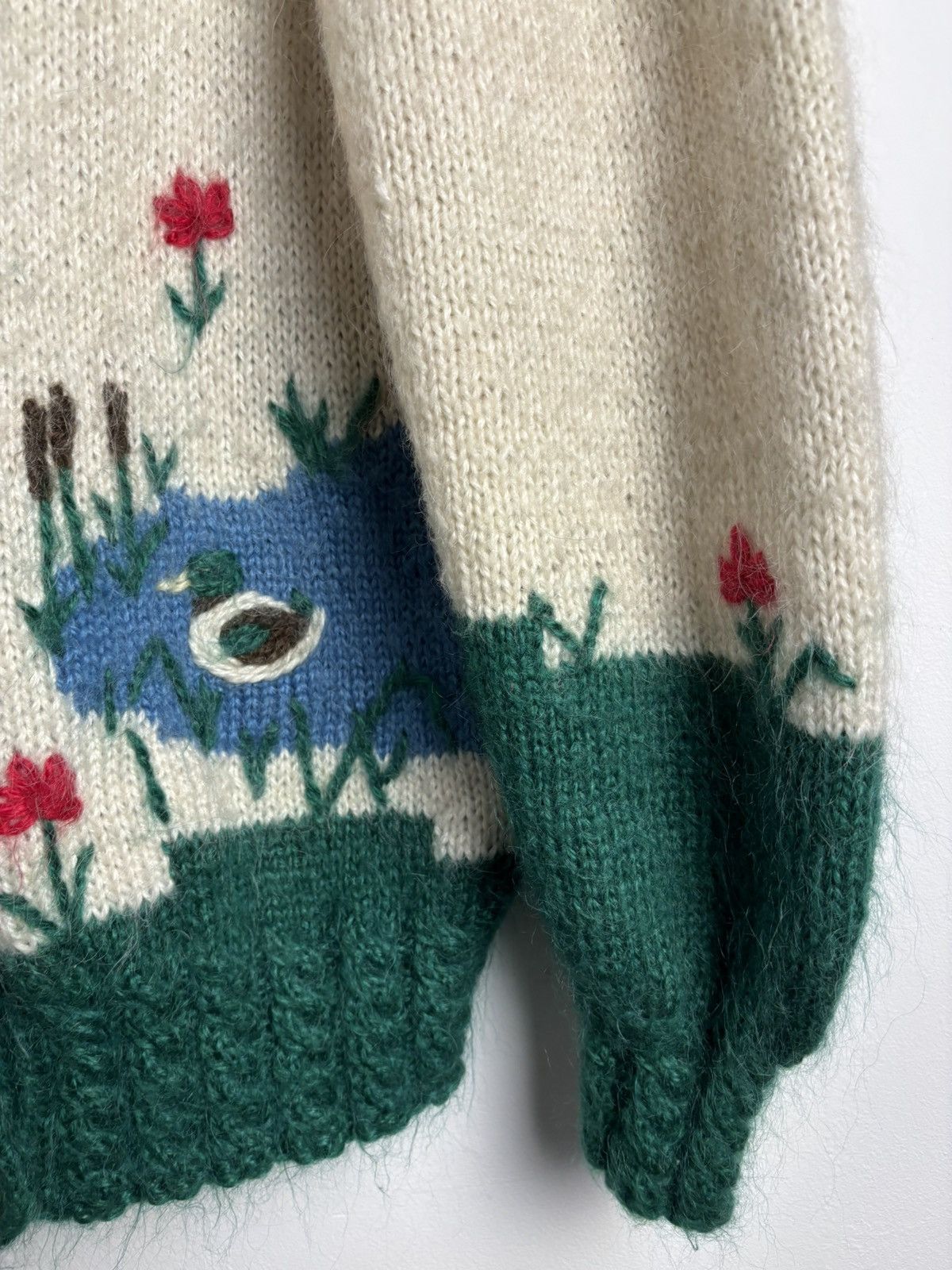 Handmade Vintage Mohair Pond Life Knitted Cardigan Size ONE SIZE - 18 Thumbnail