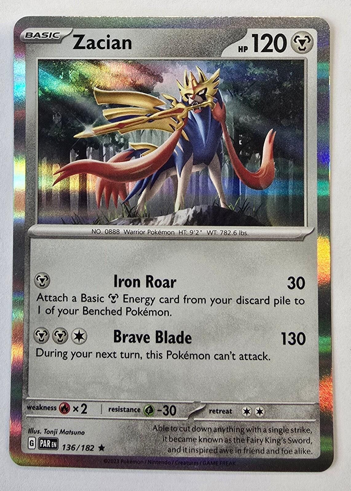 Pokemon Zacian (136/182) from the Pokémon Paradox Rift Size ONE SIZE - 1 Thumbnail