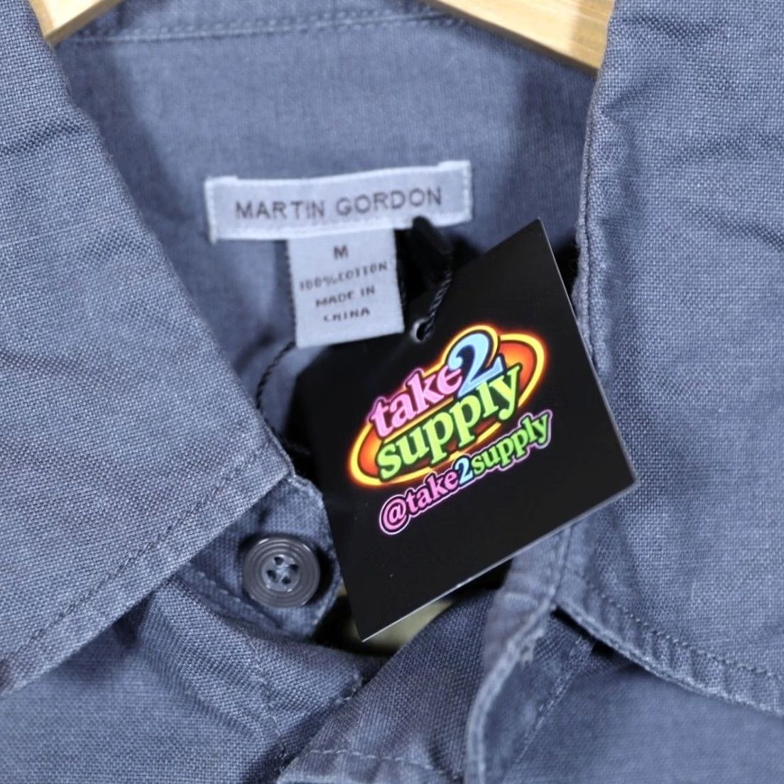 Vintage Martin Gordon Shirt Mens M Blue Long Sleeve Button Work Casual Size US M / EU 48-50 / 2 - 6 Thumbnail