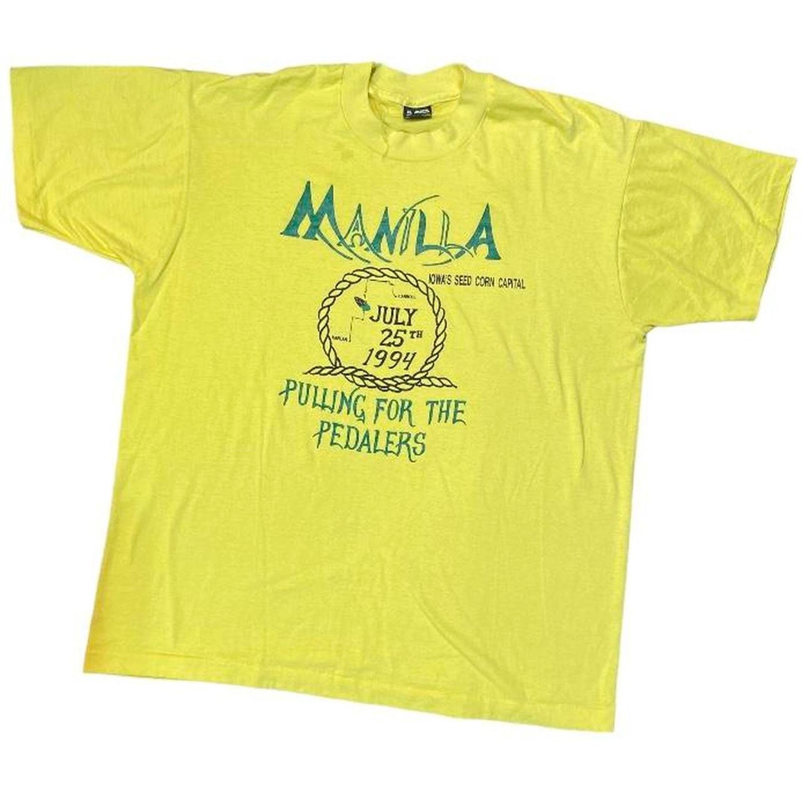 Fruit Of The Loom 90s yellow iowa farm tee Size US XL / EU 56 / 4 - 1 Thumbnail
