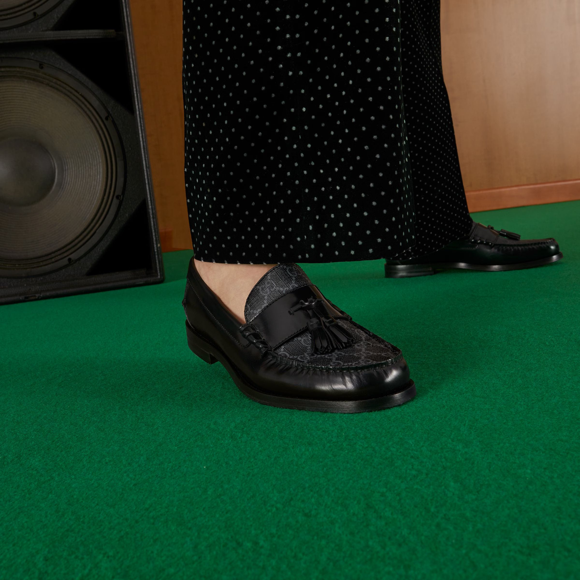 GUCCI｜LOAFERS (673817 17X30 1063) Gucci 673817 GG Tassel Loafers Black Men's Authentic Size 10