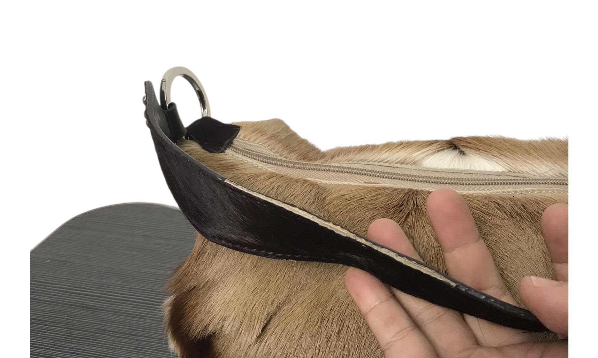 Genuine Leather Luna Borsa Genuine Leather Mink Fir Handbag Size ONE SIZE - 5 Thumbnail