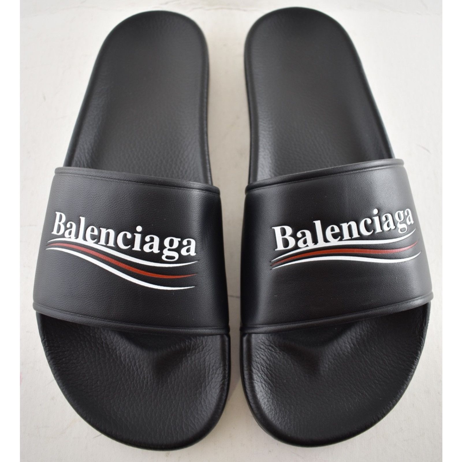 Balenciaga Balenciaga Leather Campaign Logo Slide Pool Sandal 44 11 Size US 11 / EU 44 - 6 Thumbnail