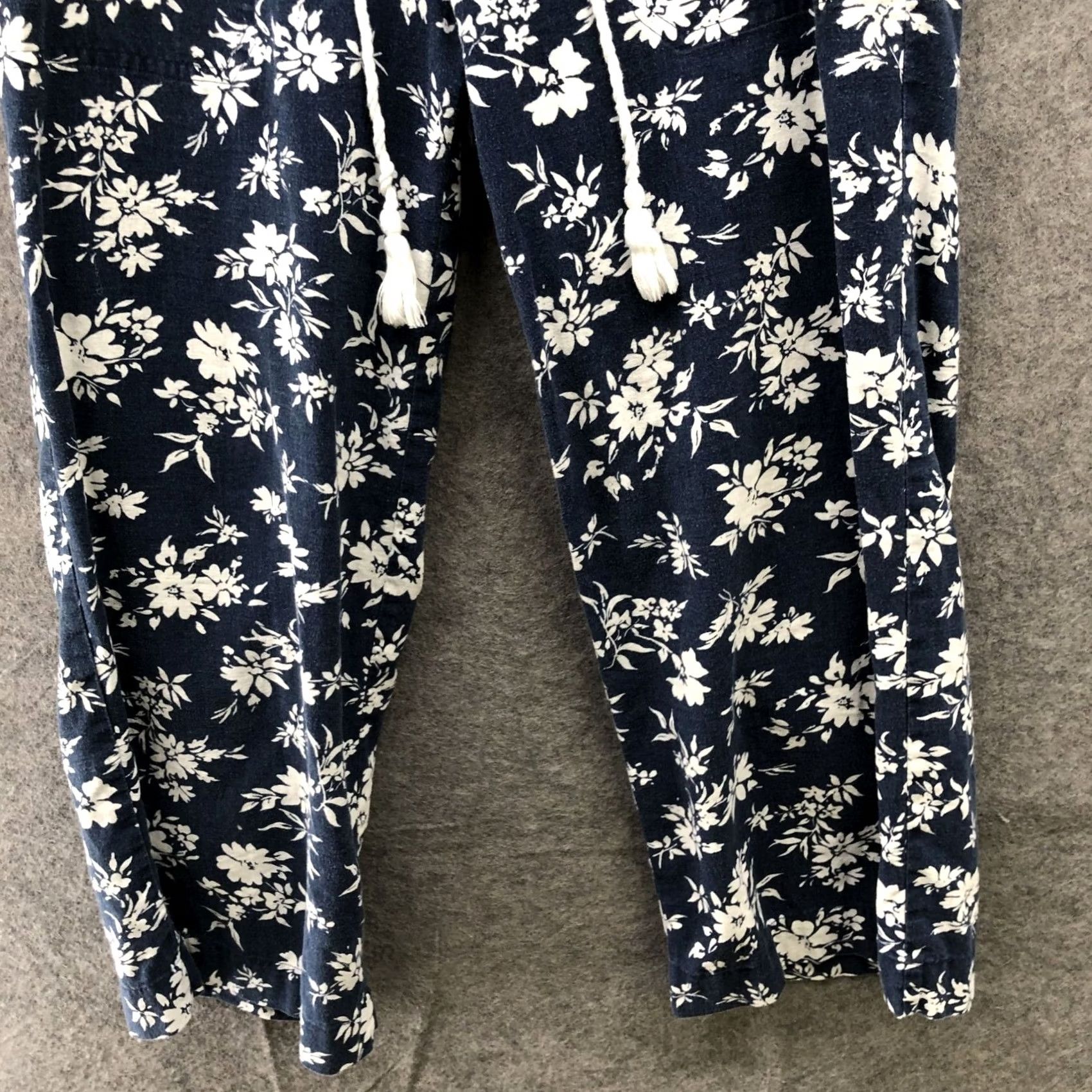 Ralph Lauren Lauren Ralph Lauren Linen Cotton Pants Womens SP Blue Floral Cropped Pull On Size 28" / US 6 / IT 42 - 4 Thumbnail