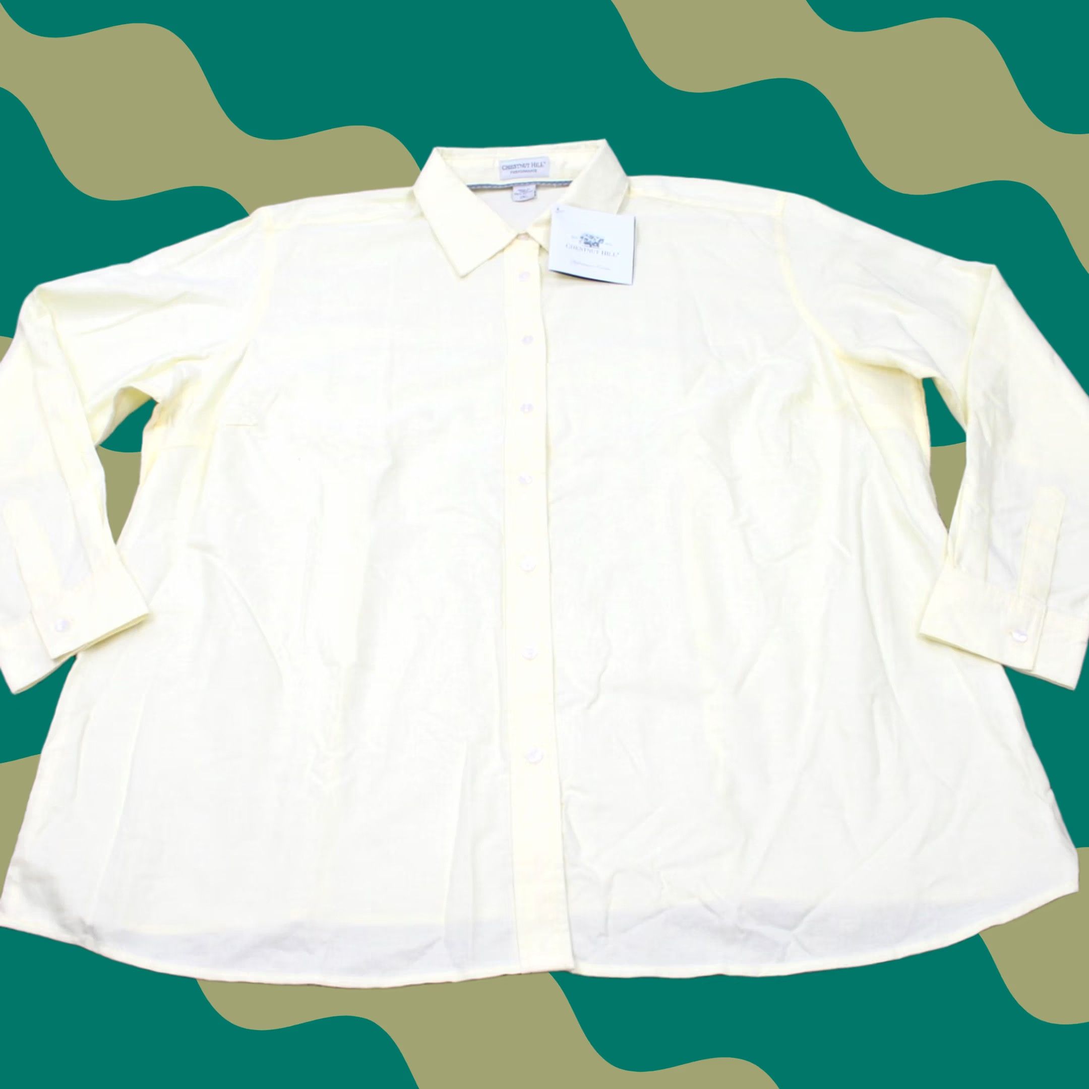 Vintage Chestnut Hill Shirt Mens 2XL Yellow Button-Down 100% Cotton NWT L/S Shirt Button-Up Casual Formal Size US XXL / EU 58 / 5 - 1 Thumbnail