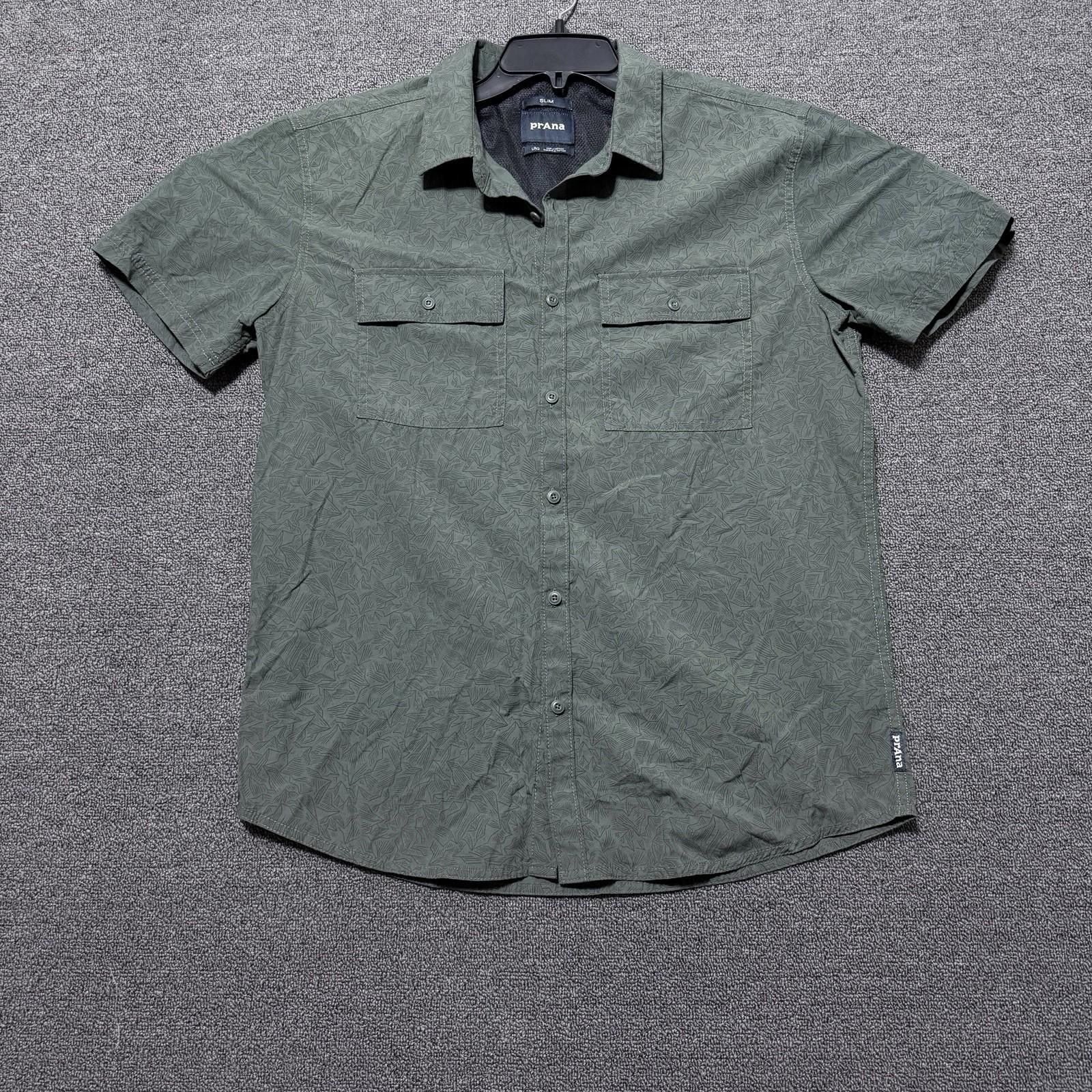 Prana Prana Green SlimFit Shirt Mens L Button Up Hiking Gorpcore Size US L / EU 52-54 / 3 - 1 Thumbnail