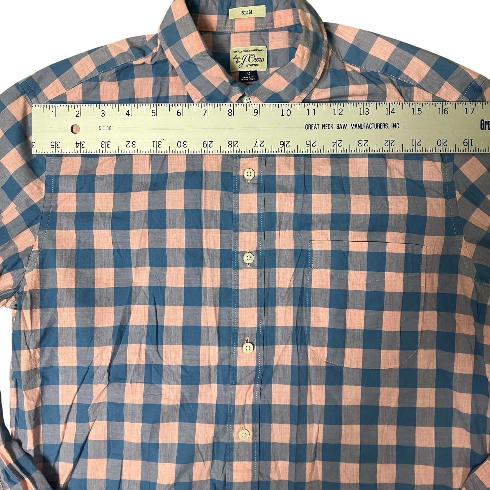 J.Crew J Crew Shirt Mens M Blue Slim Button Down Plaid Pink Check Size US M / EU 48-50 / 2 - 3 Thumbnail