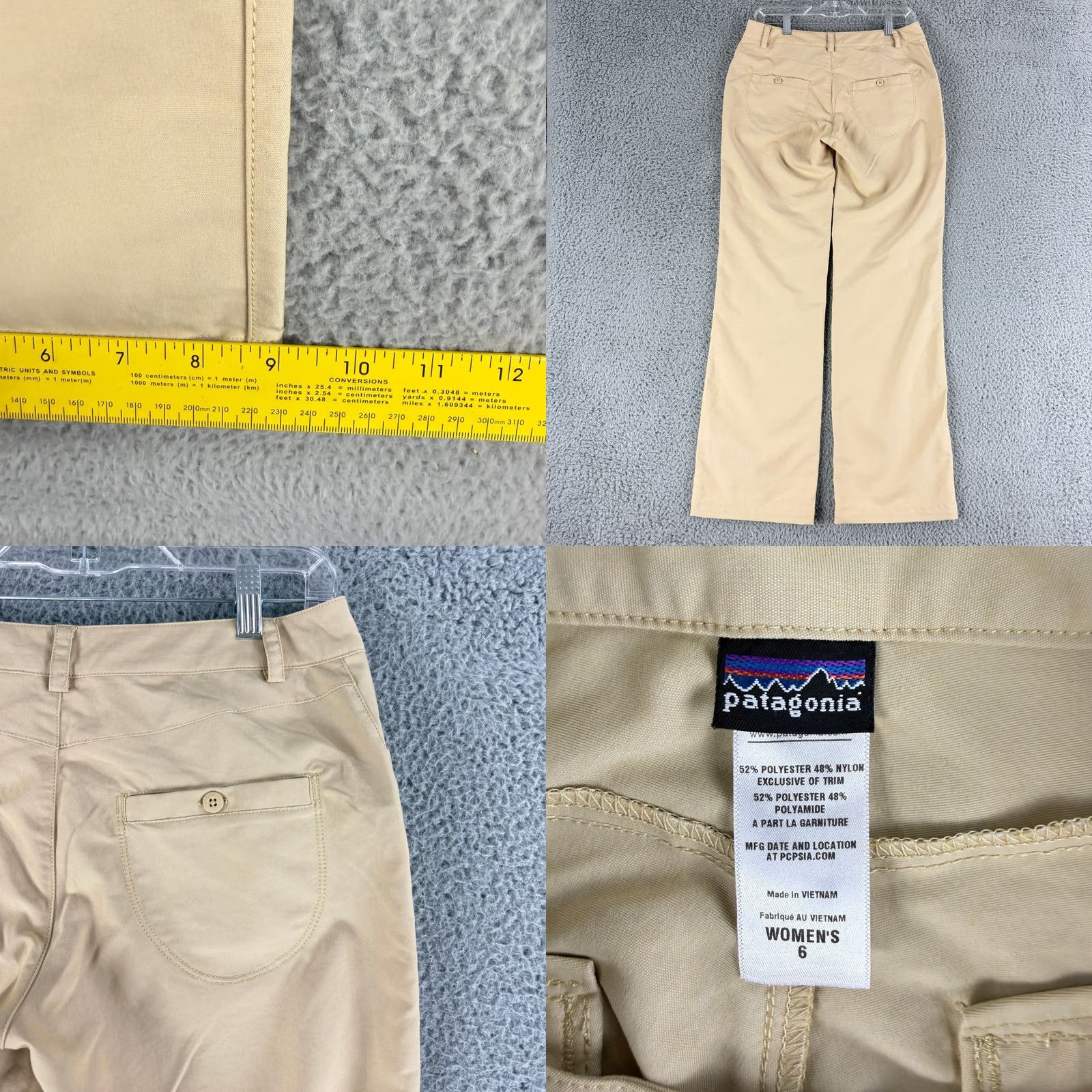 Patagonia Patagonia Pants Womens 6 Tan Khaki Wide Leg Outdoor Nylon Blend Chino Pockets Lightweight Trail Hiking Size 28" / US 6 / IT 42 - 8 Thumbnail