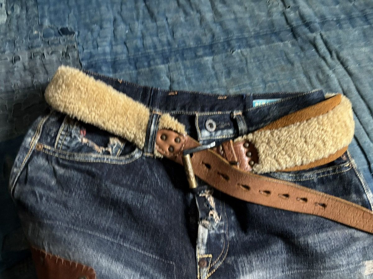 Kapital × Kapital Kountry kapital Boa fleece Belt - Beige Size ONE SIZE - 11 Thumbnail