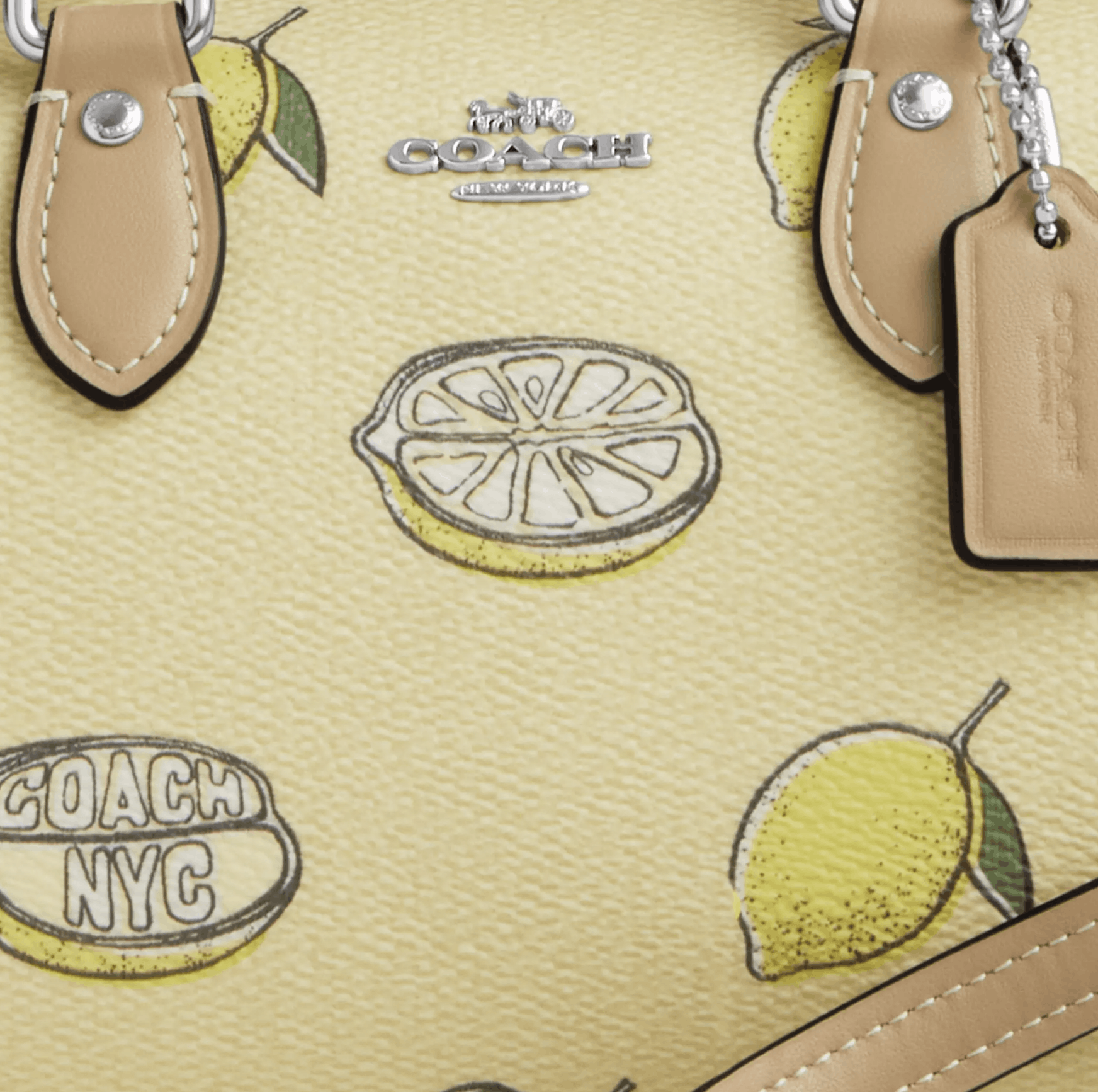 Coach NWT Coach Mini Rowan Crossbody Bag With Lemon Print